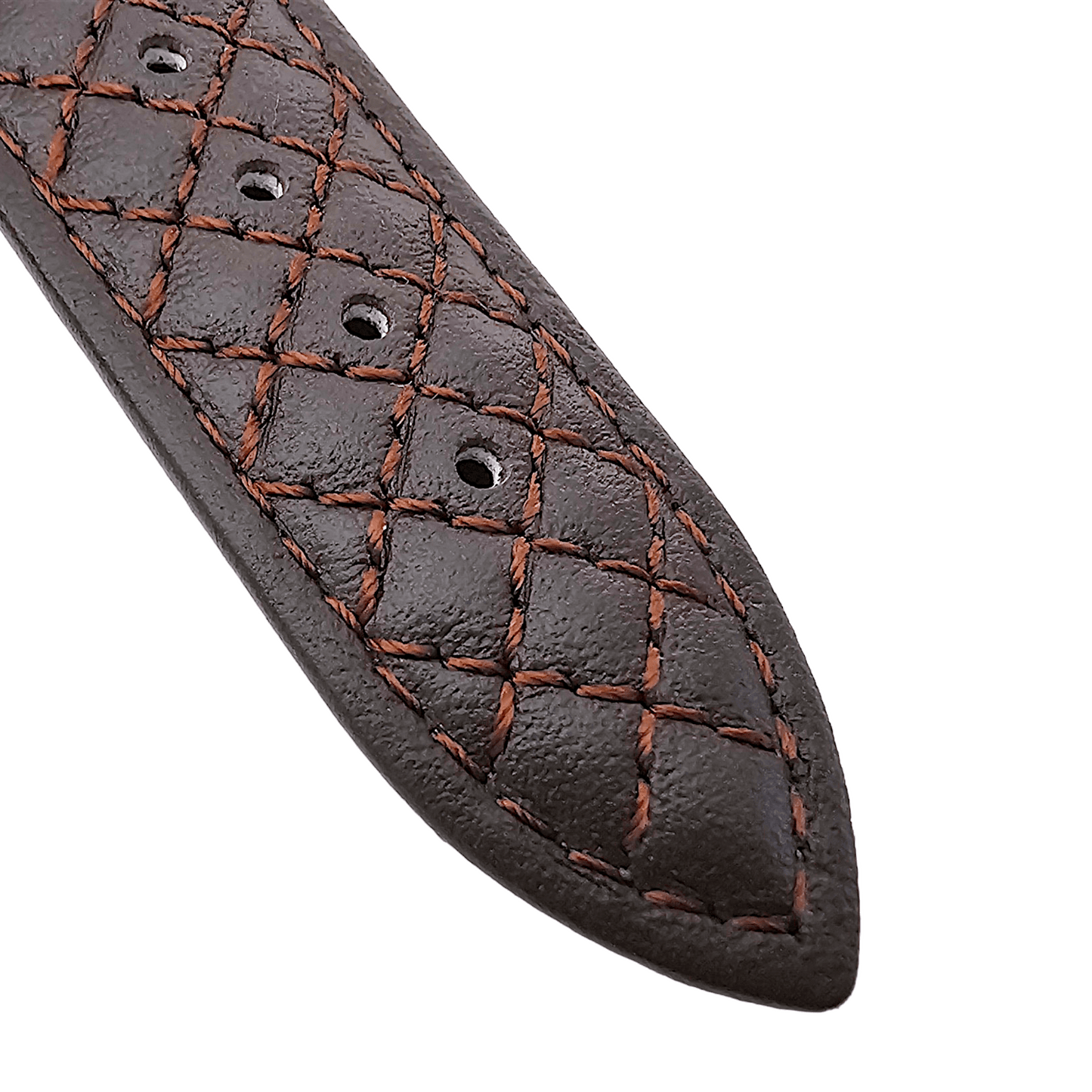 Luxury Italian Leather Diamond Stitch Watch Strap For Apple IWatch Dark Brown - Wrist Envy