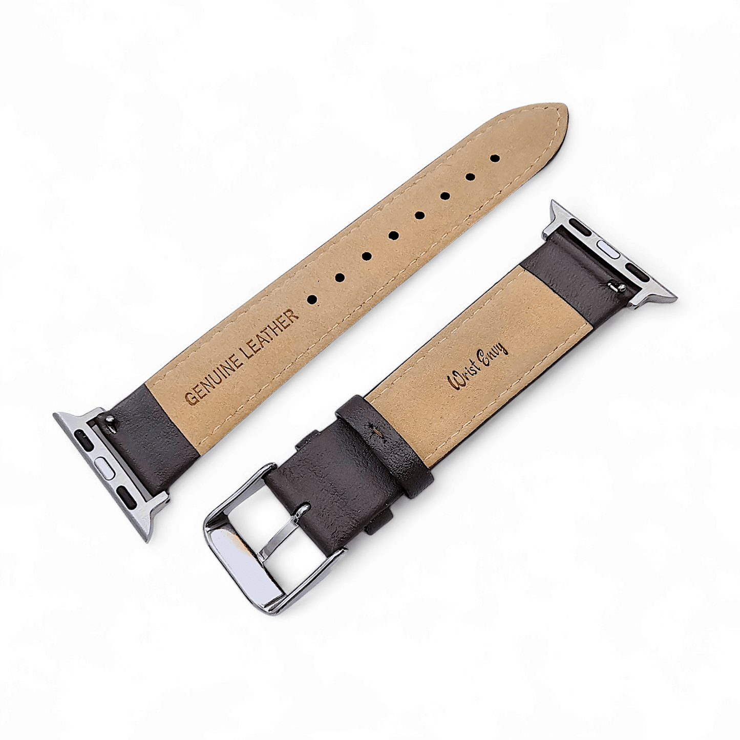 Luxury Italian Leather Diamond Stitch Watch Strap For Apple IWatch Dark Brown - Wrist Envy