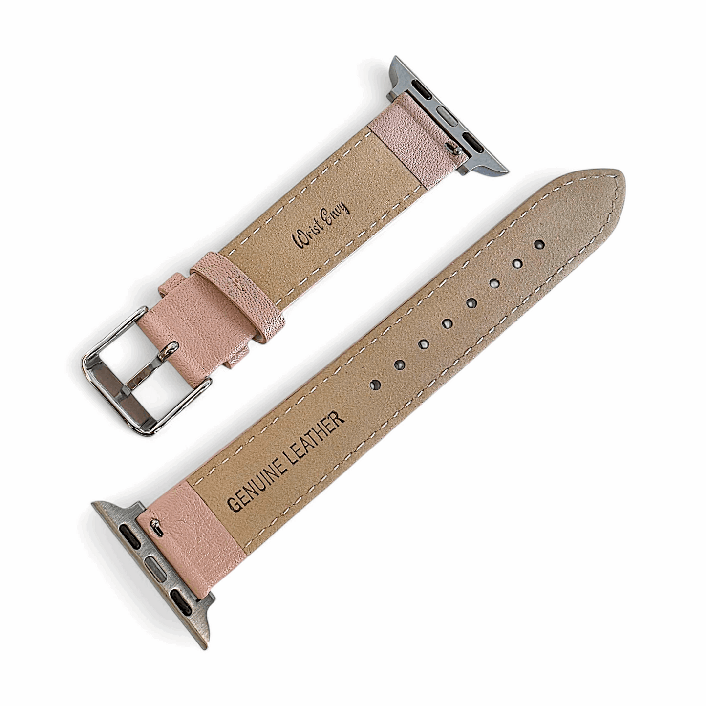 Luxury Italian Leather Diamond Stitch Watch Strap For Apple IWatch Dusty Pink - Wrist Envy
