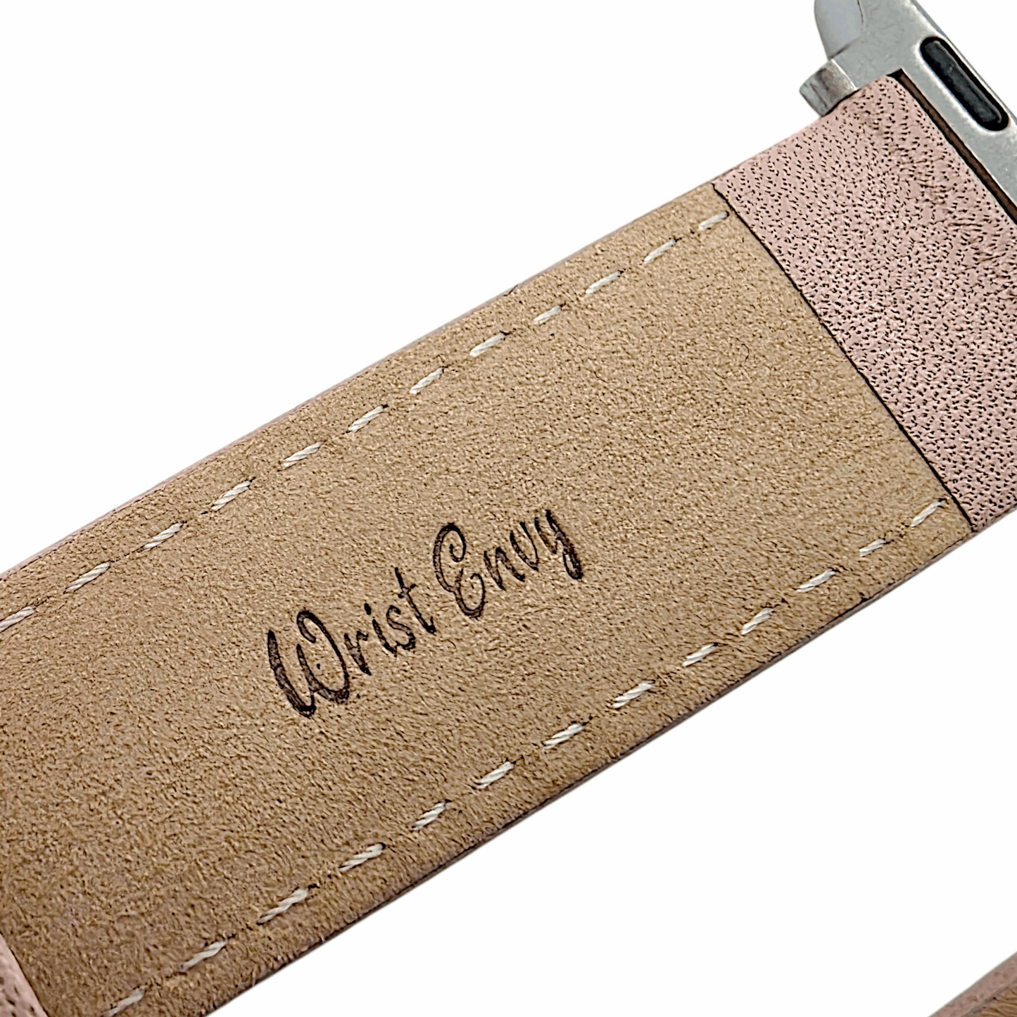 Luxury Italian Leather Diamond Stitch Watch Strap For Apple IWatch Dusty Pink - Wrist Envy