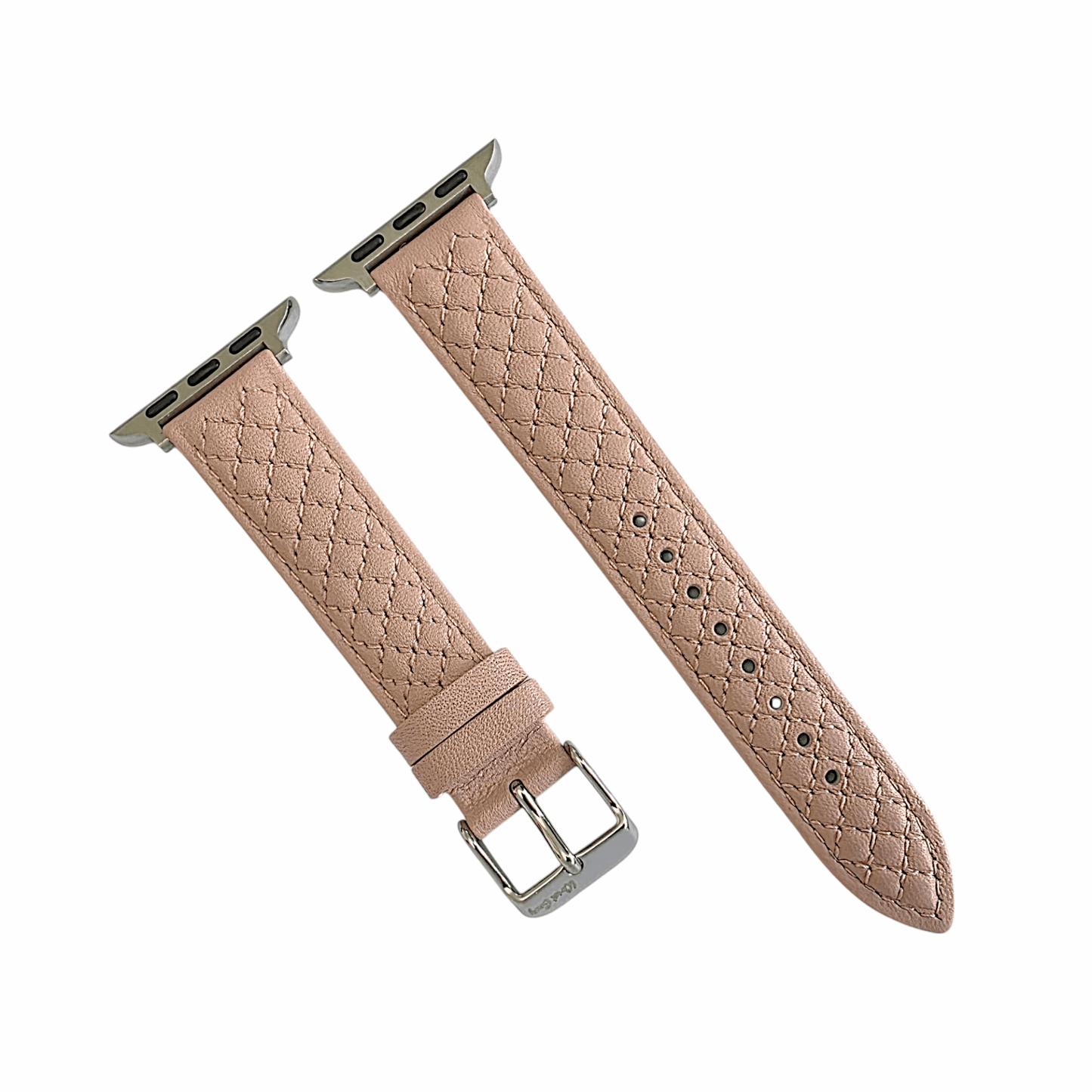 Luxury Italian Leather Diamond Stitch Watch Strap For Apple IWatch Dusty Pink - Wrist Envy