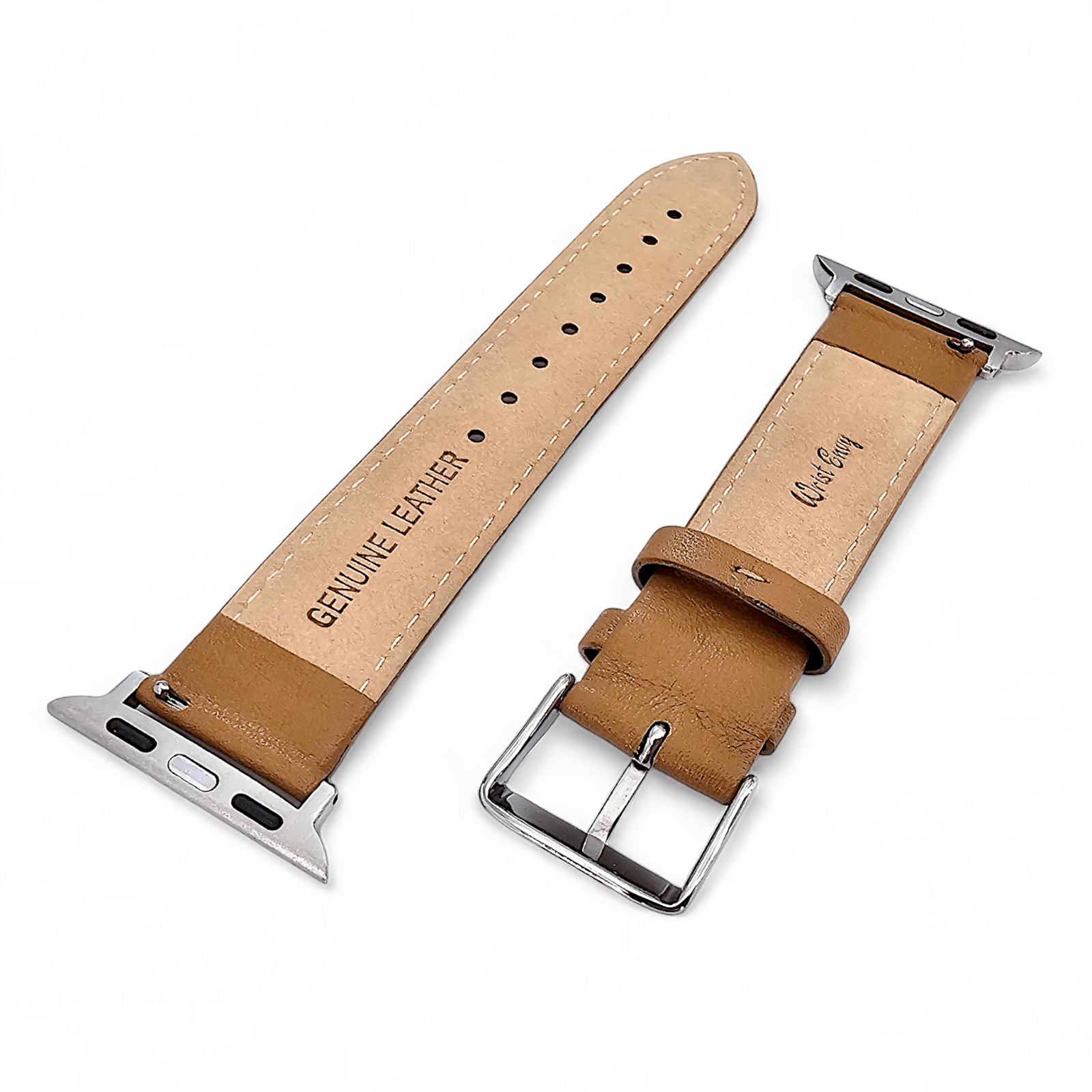 Luxury Italian Leather Diamond Stitch Watch Strap For Apple IWatch Honey Tan - Wrist Envy