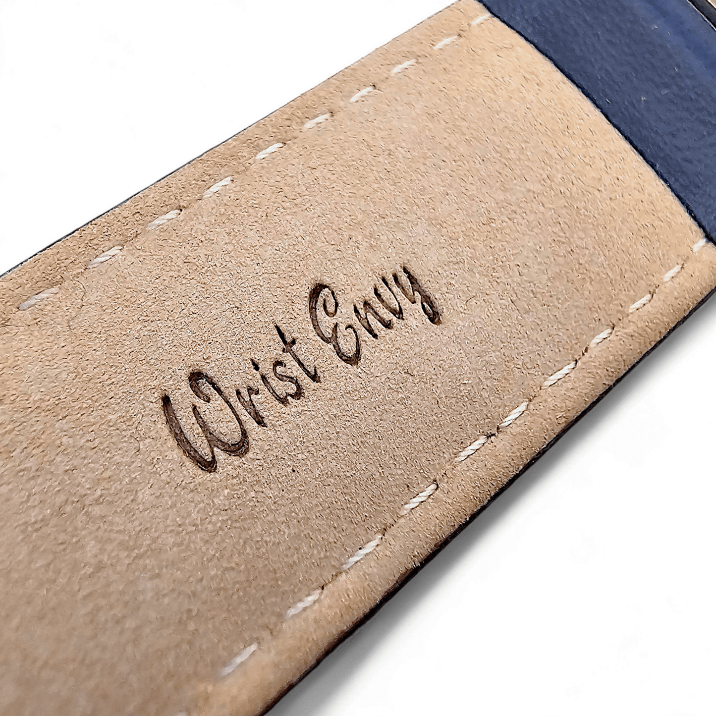 Luxury Italian Leather Diamond Stitch Watch Strap For Apple IWatch Navy Blue - Wrist Envy