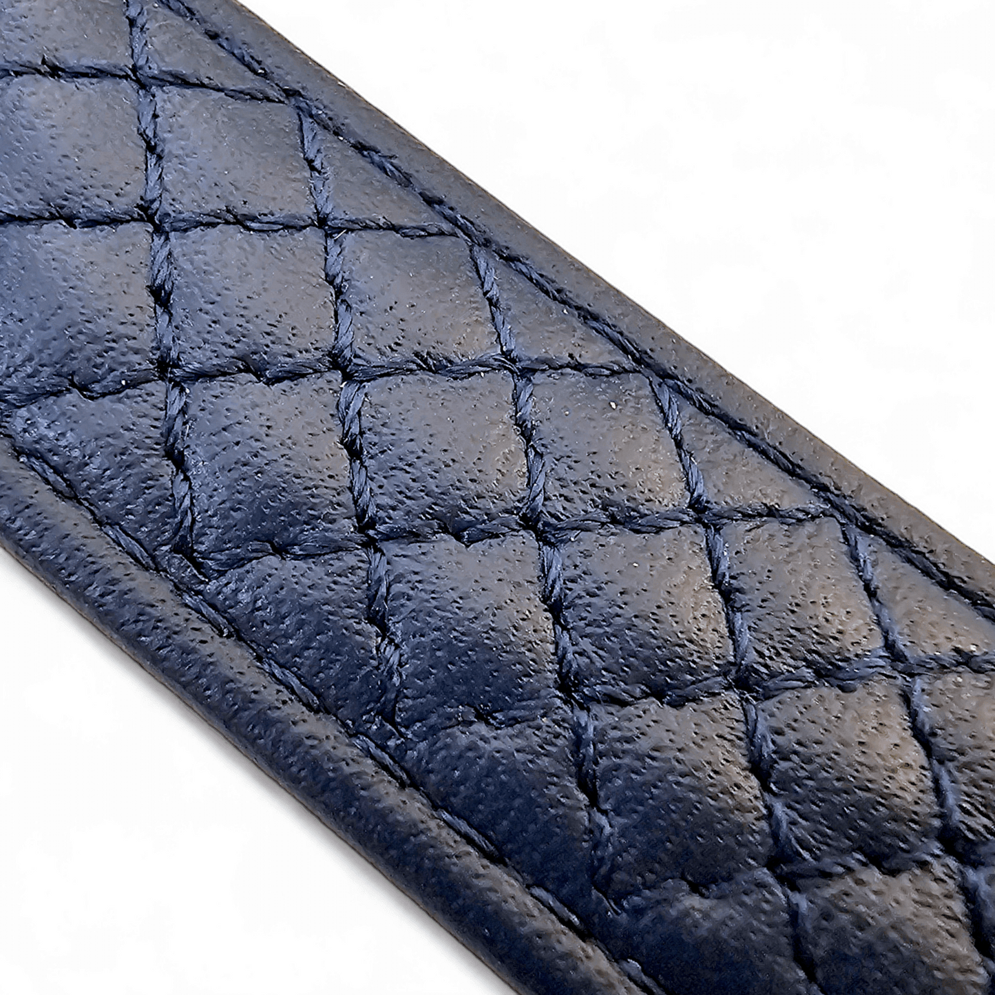 Luxury Italian Leather Diamond Stitch Watch Strap For Apple IWatch Navy Blue - Wrist Envy