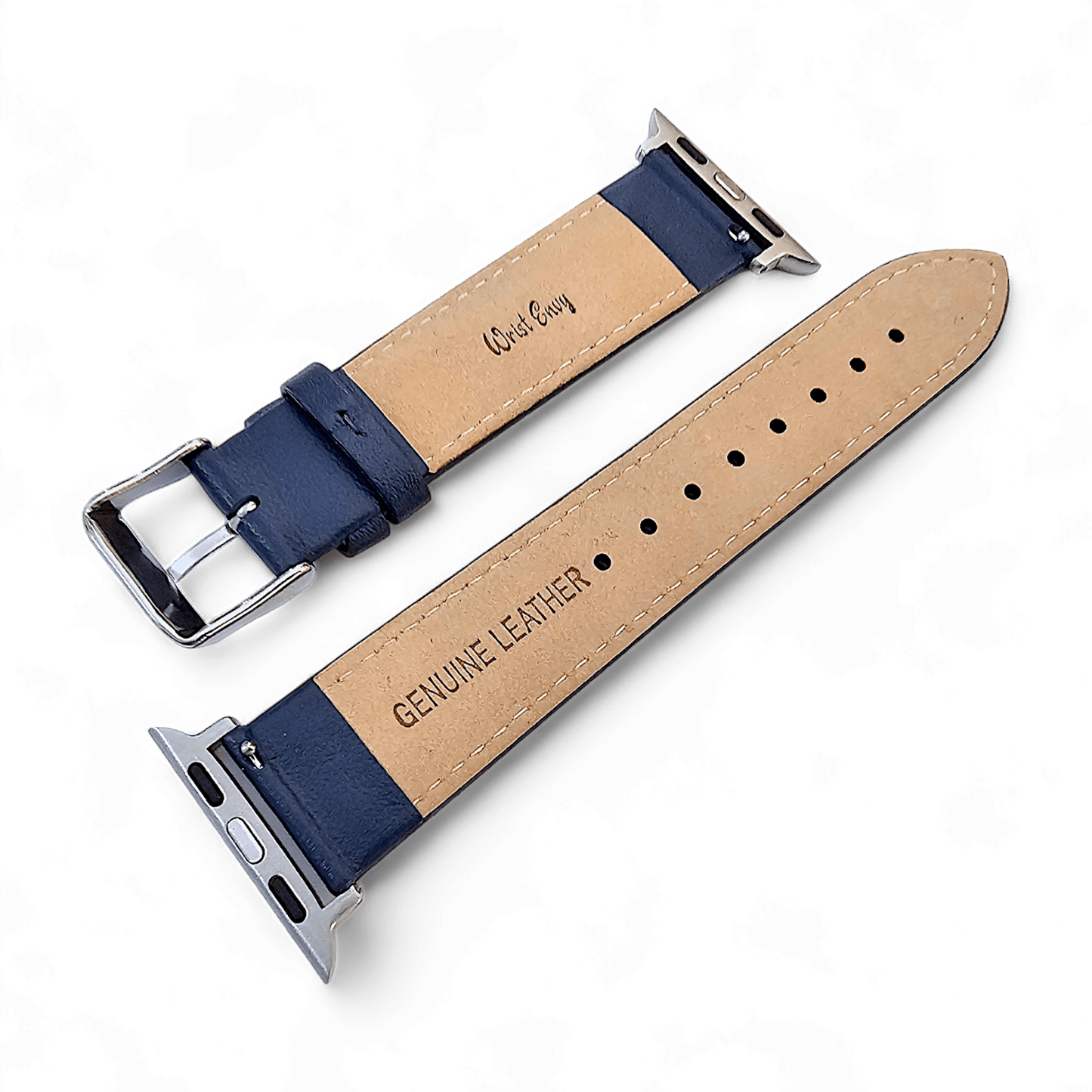 Luxury Italian Leather Diamond Stitch Watch Strap For Apple IWatch Navy Blue - Wrist Envy