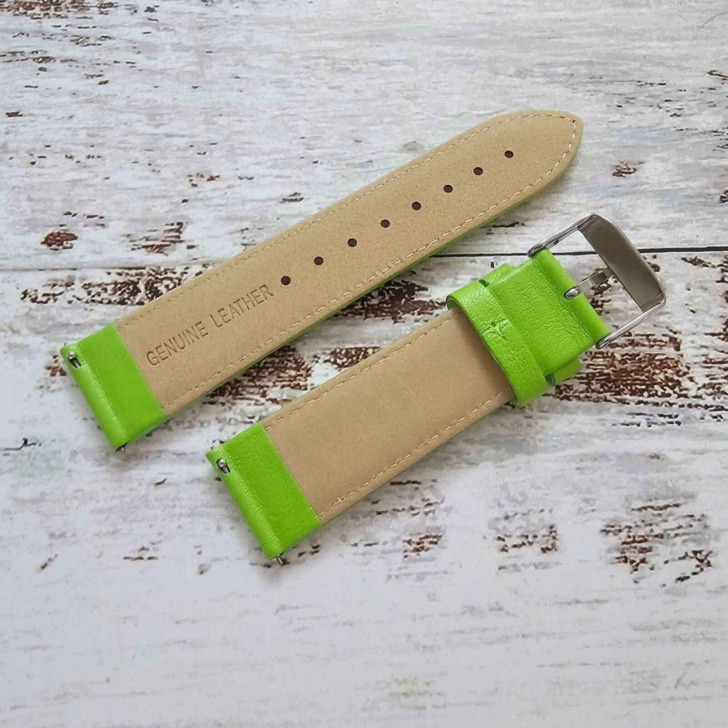 Luxury Italian Leather Watch Strap 22mm Green - Wrist Envy