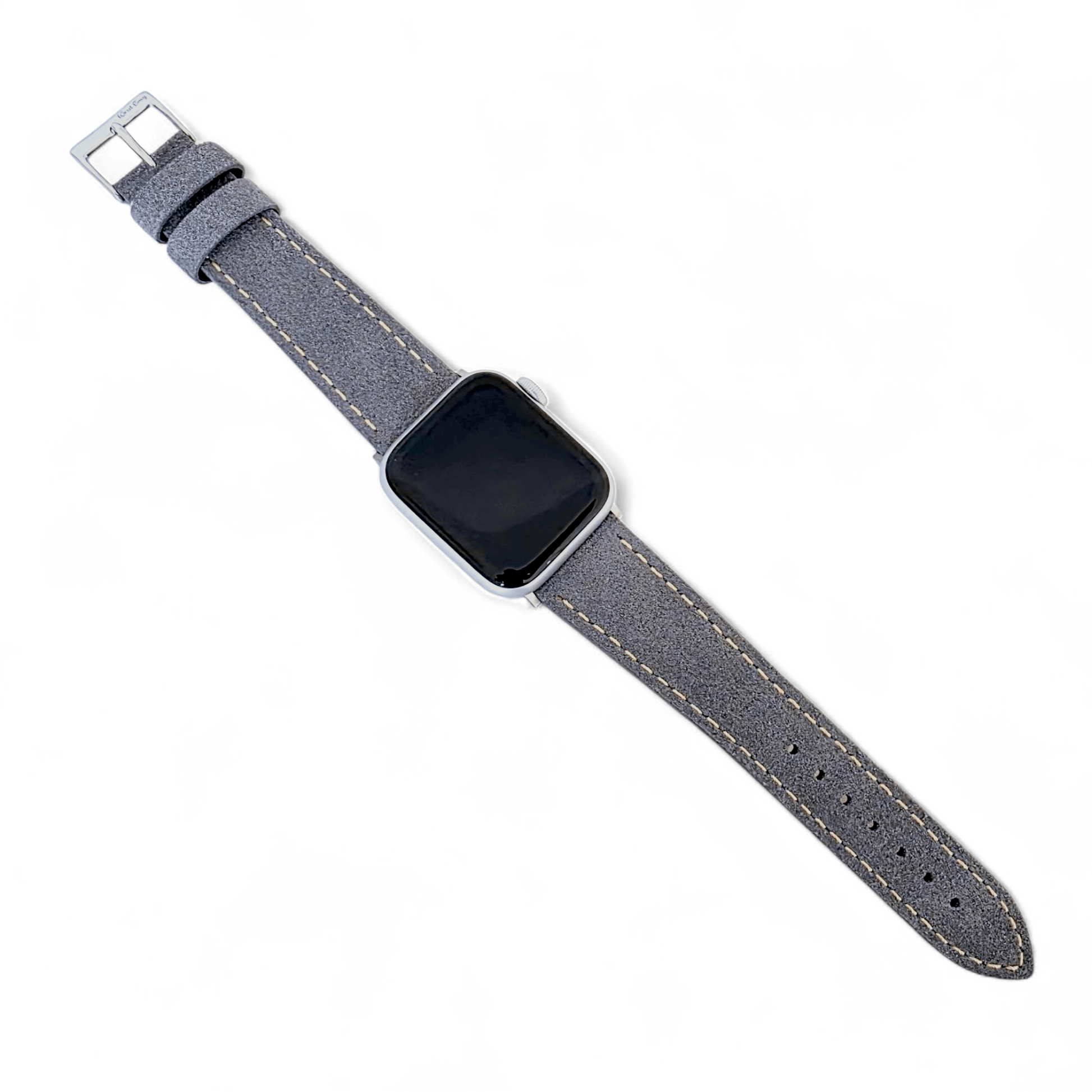 Luxury Italian Suede Strap For Apple Watch Steel Grey - Wrist Envy