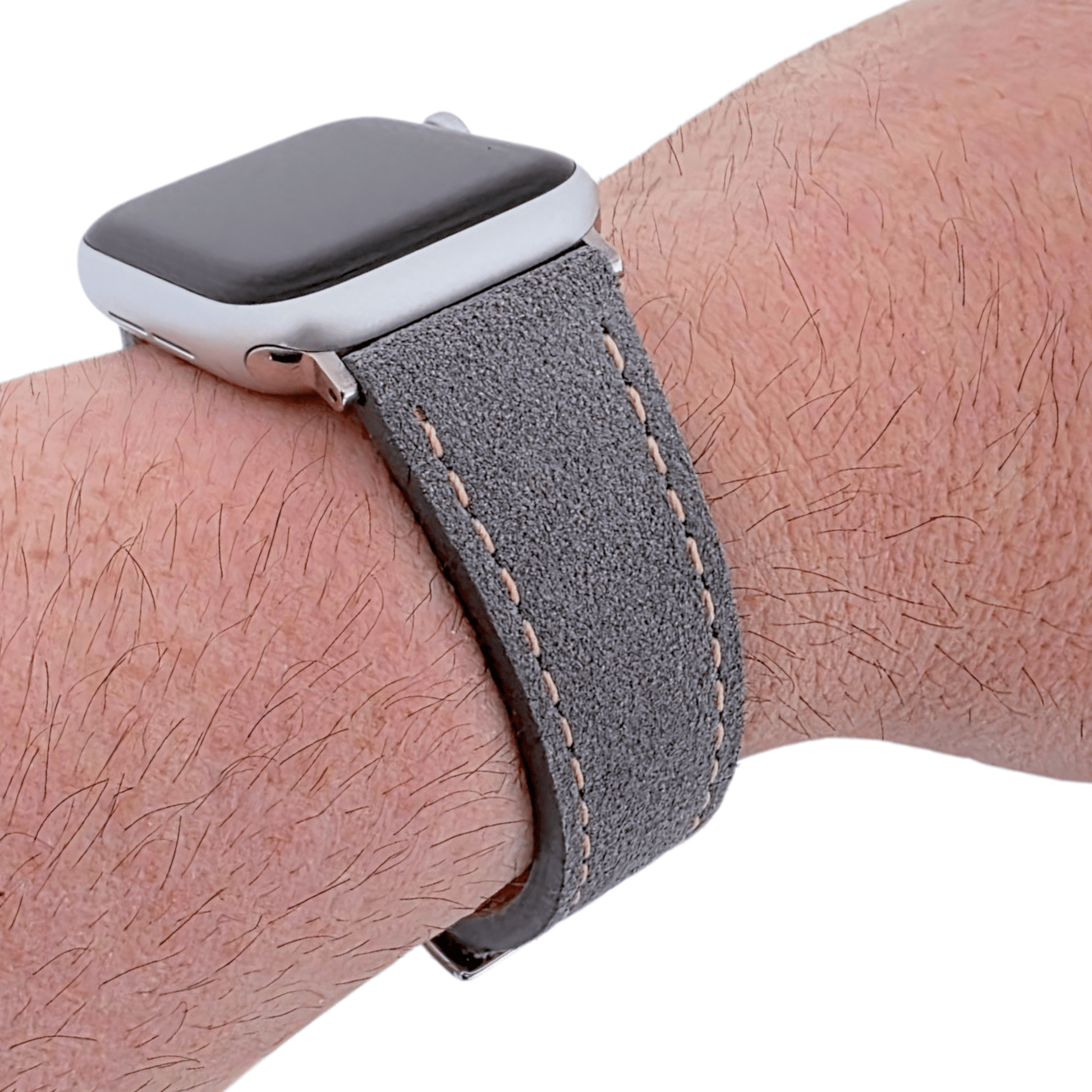 Luxury Italian Suede Strap For Apple Watch Steel Grey - Wrist Envy
