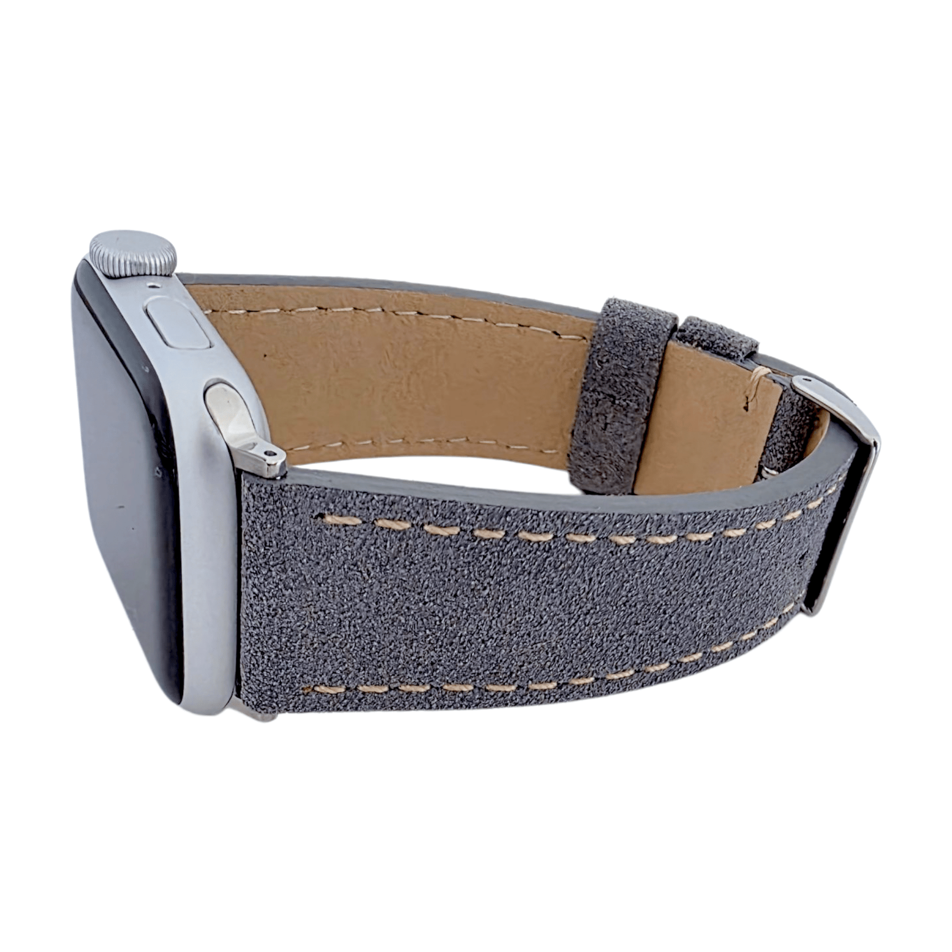 Luxury Italian Suede Strap For Apple Watch Steel Grey - Wrist Envy