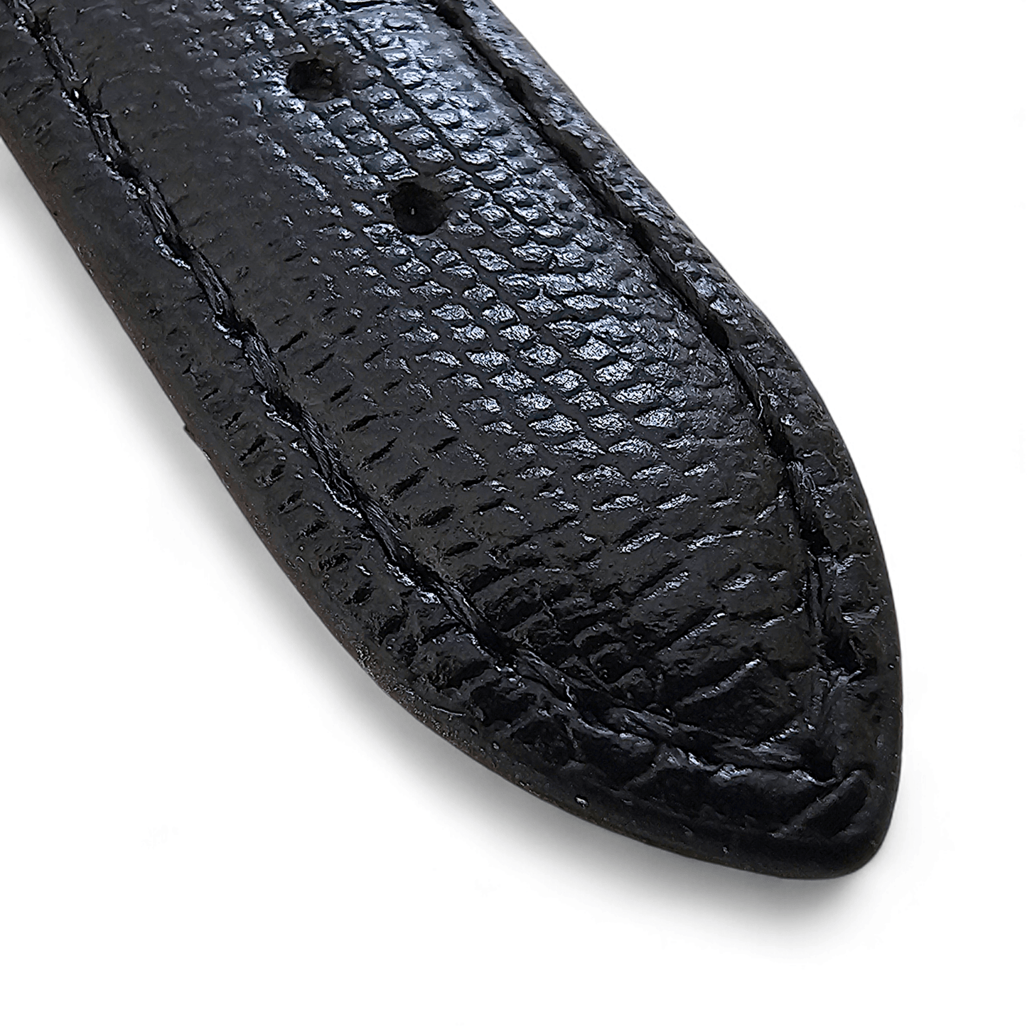 Luxury Leather Lizard Grain Watch Strap 20mm Black - Wrist Envy