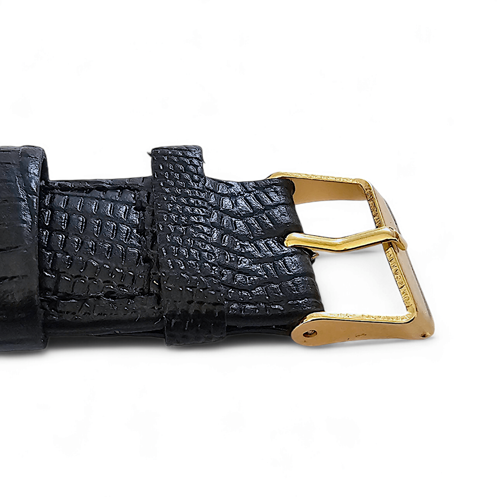 Luxury Leather Lizard Grain Watch Strap 20mm Black - Wrist Envy