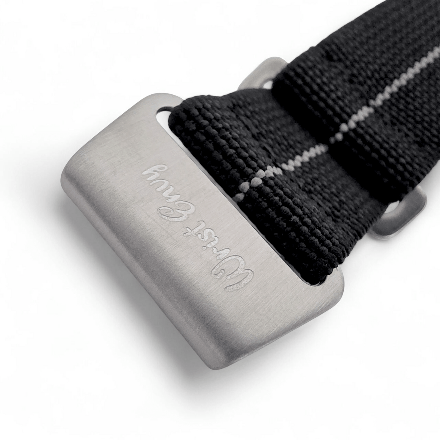 Marine Nationale Watch Strap 20mm 22mm Black Grey Stripe - Wrist Envy