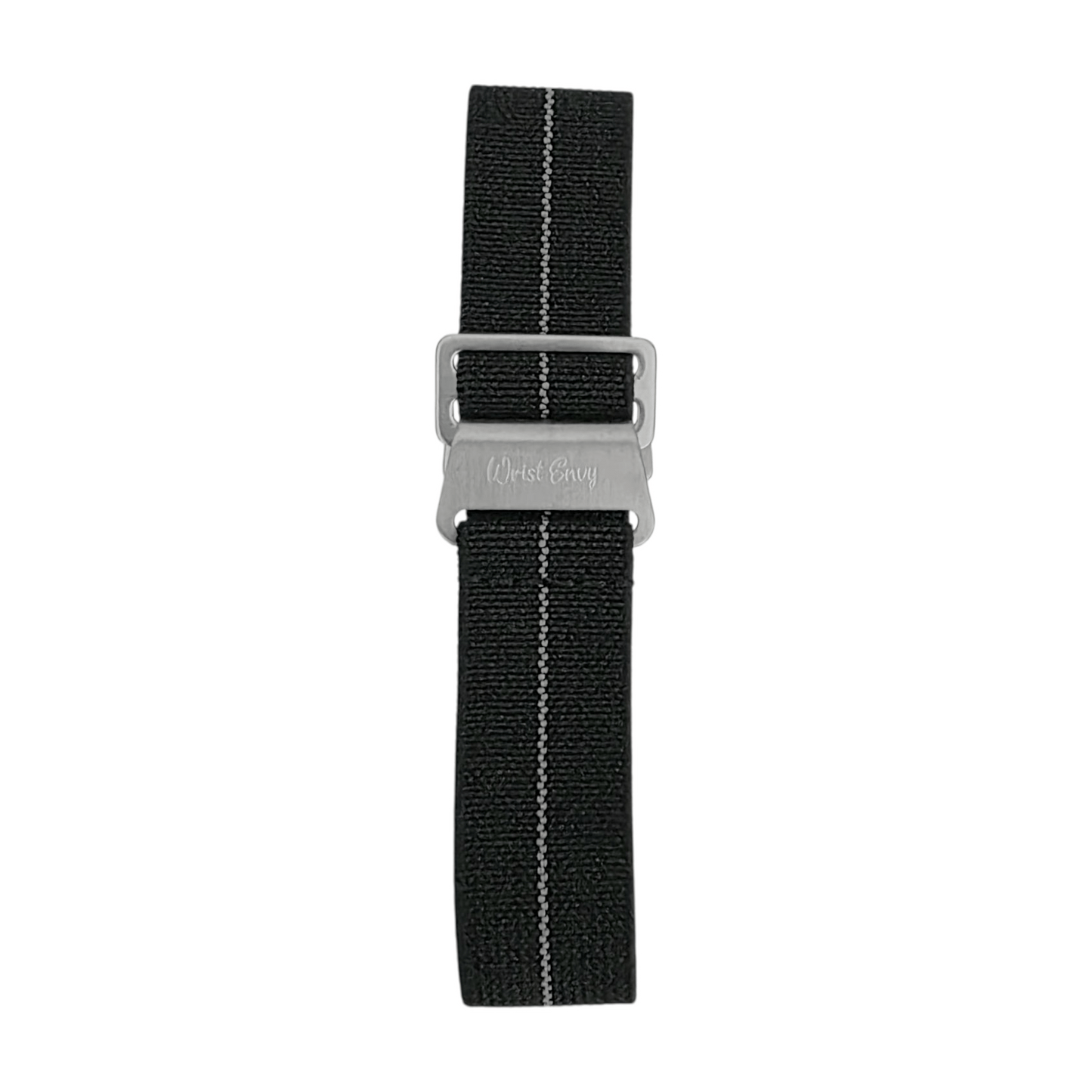 Marine Nationale Watch Strap 20mm 22mm Black Grey Stripe - Wrist Envy