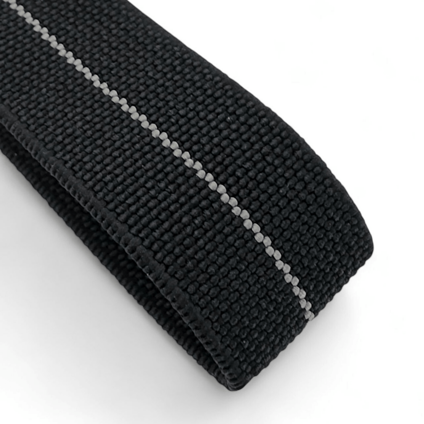 Marine Nationale Watch Strap 20mm 22mm Black Grey Stripe - Wrist Envy