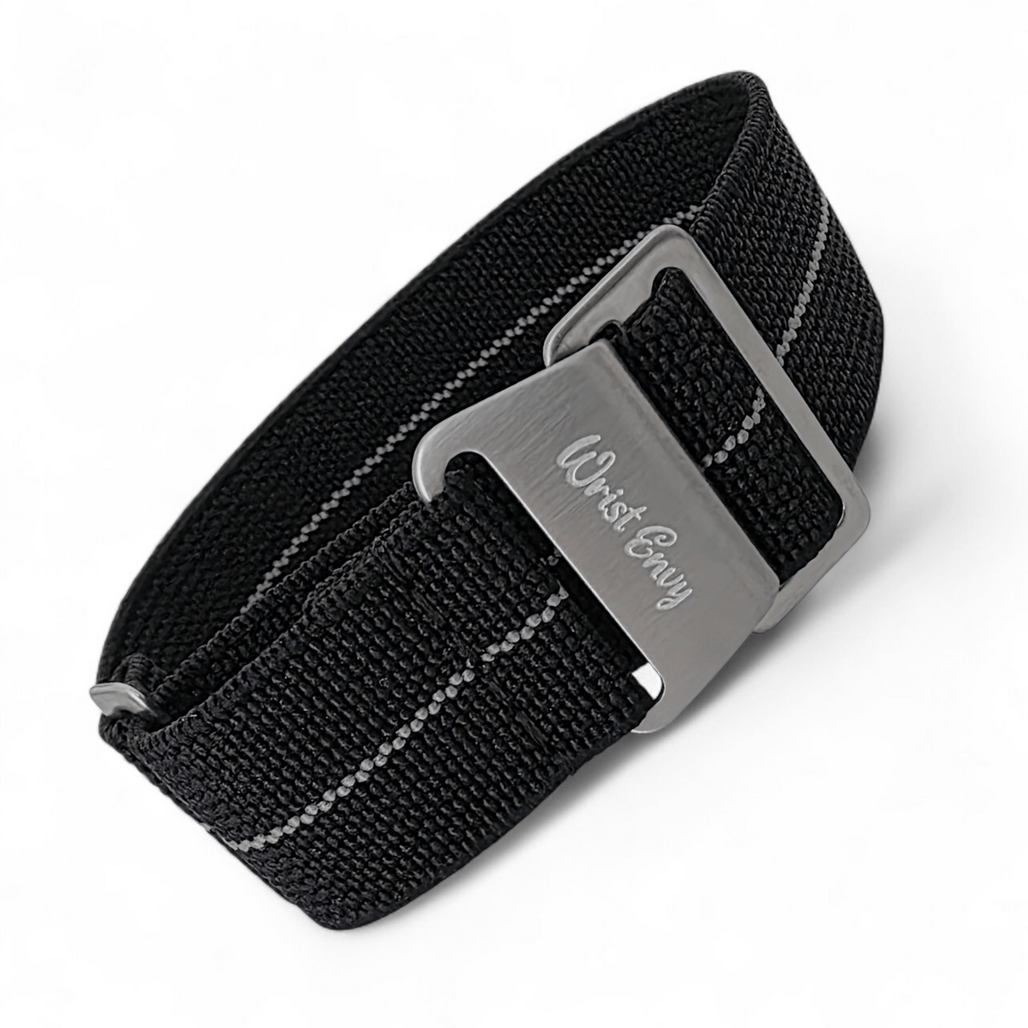 Marine Nationale Watch Strap 20mm 22mm Black Grey Stripe - Wrist Envy