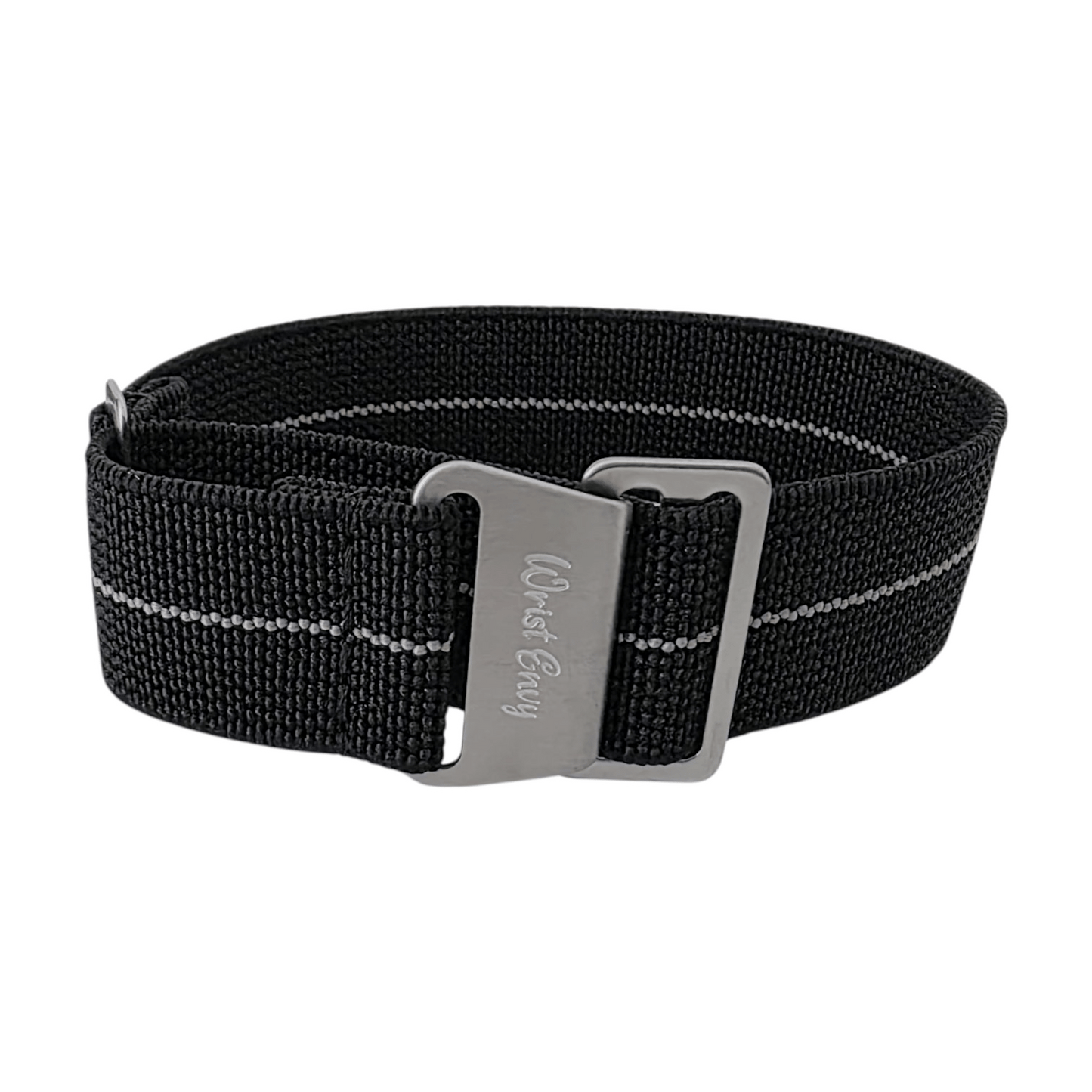 Marine Nationale Watch Strap 20mm 22mm Black Grey Stripe - Wrist Envy