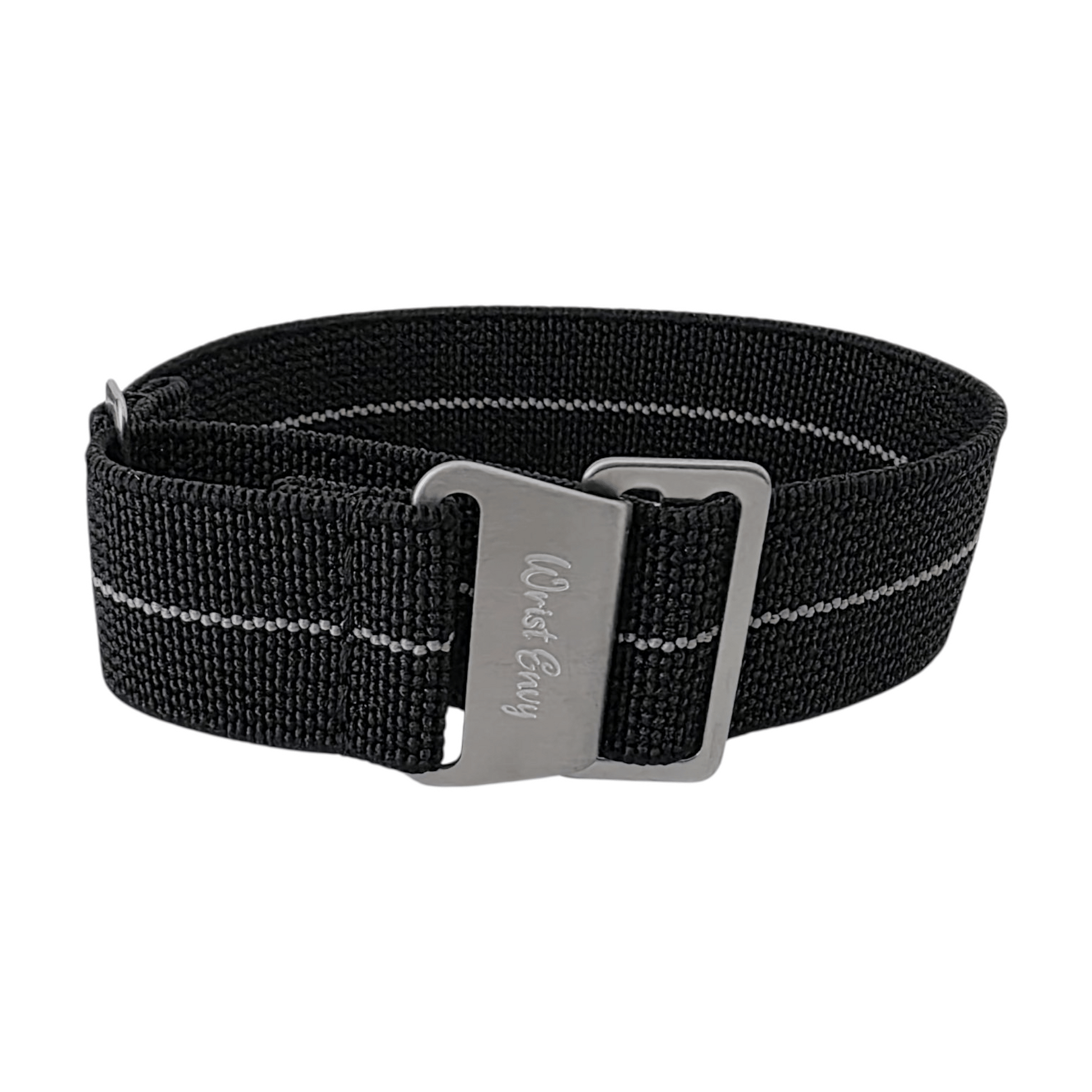 Marine Nationale Watch Strap 20mm 22mm Black Grey Stripe - Wrist Envy