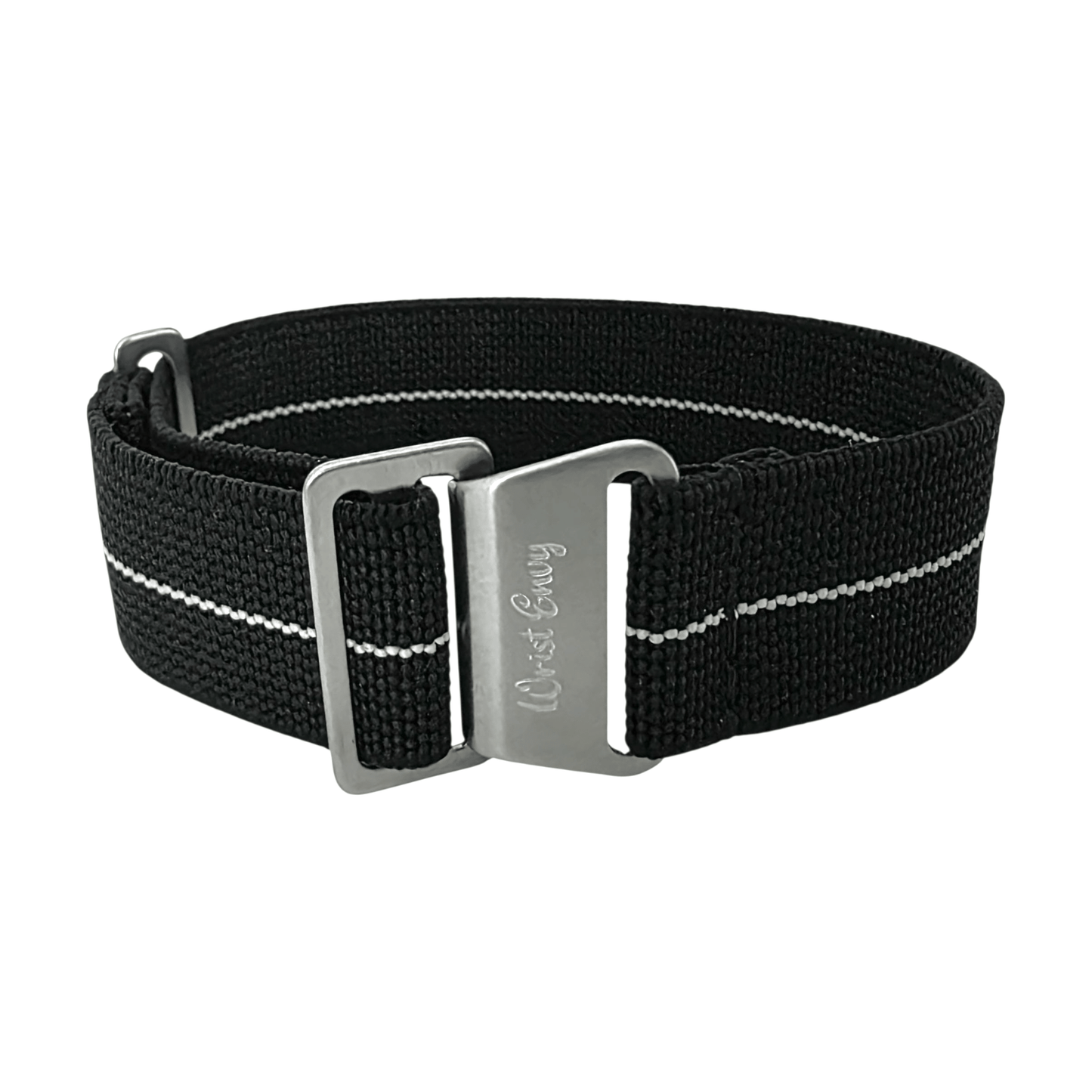 Marine Nationale Watch Strap 20mm 22mm Black White Stripe - Wrist Envy
