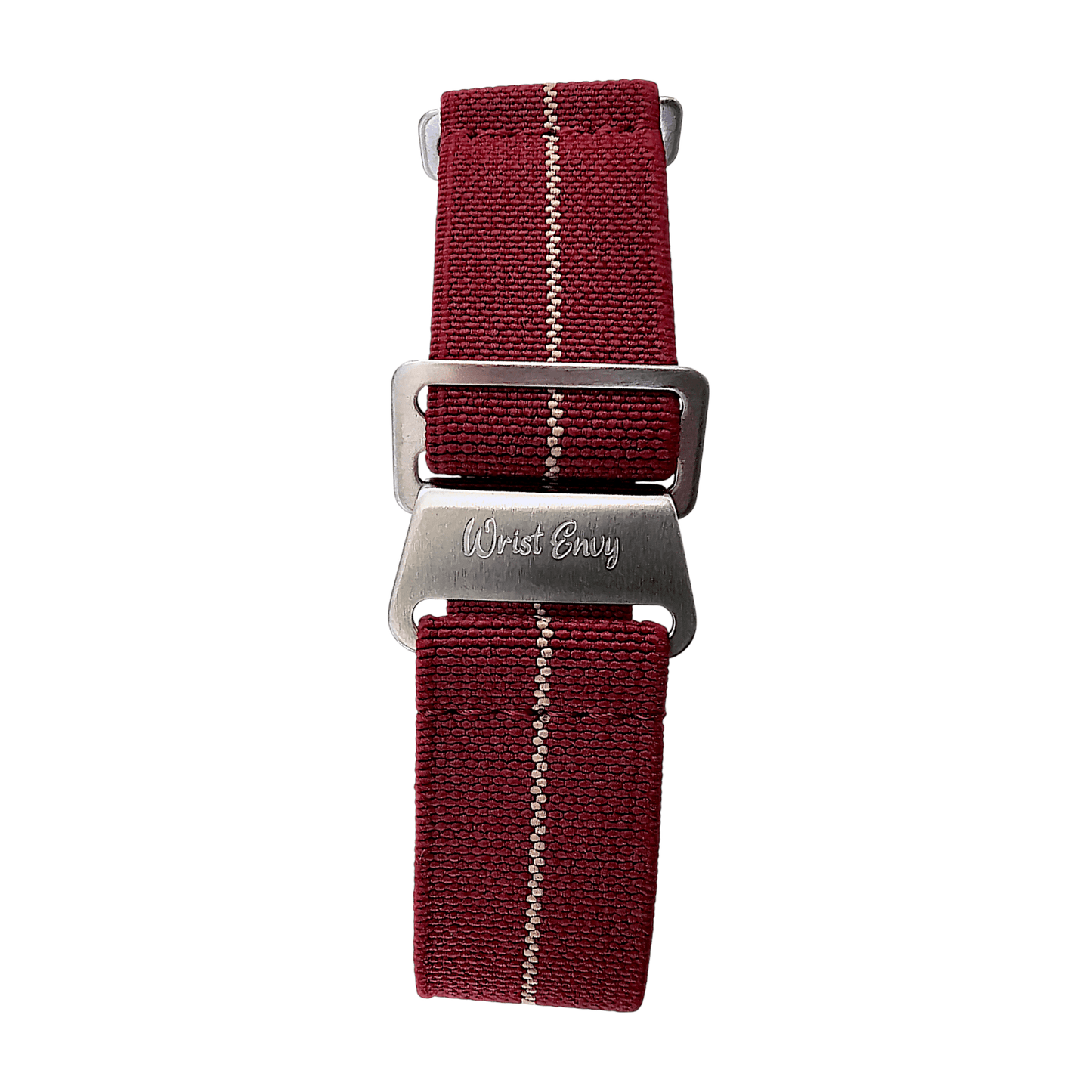 Marine Nationale Watch Strap 20mm 22mm Maroon Khaki Stripe - Wrist Envy