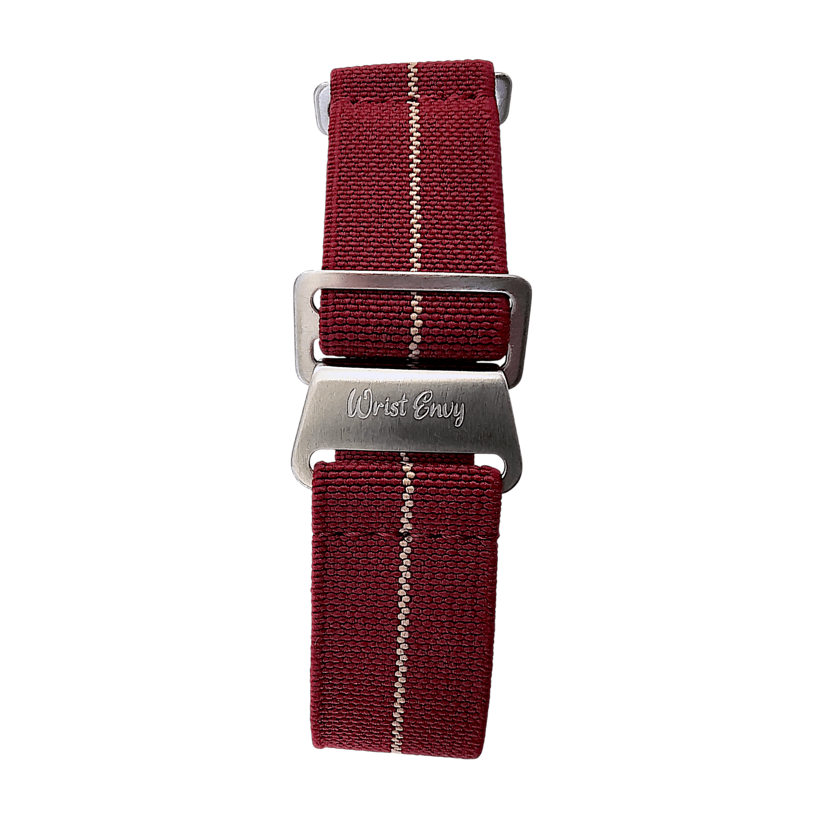 Marine Nationale Watch Strap 20mm 22mm Maroon Khaki Stripe - Wrist Envy