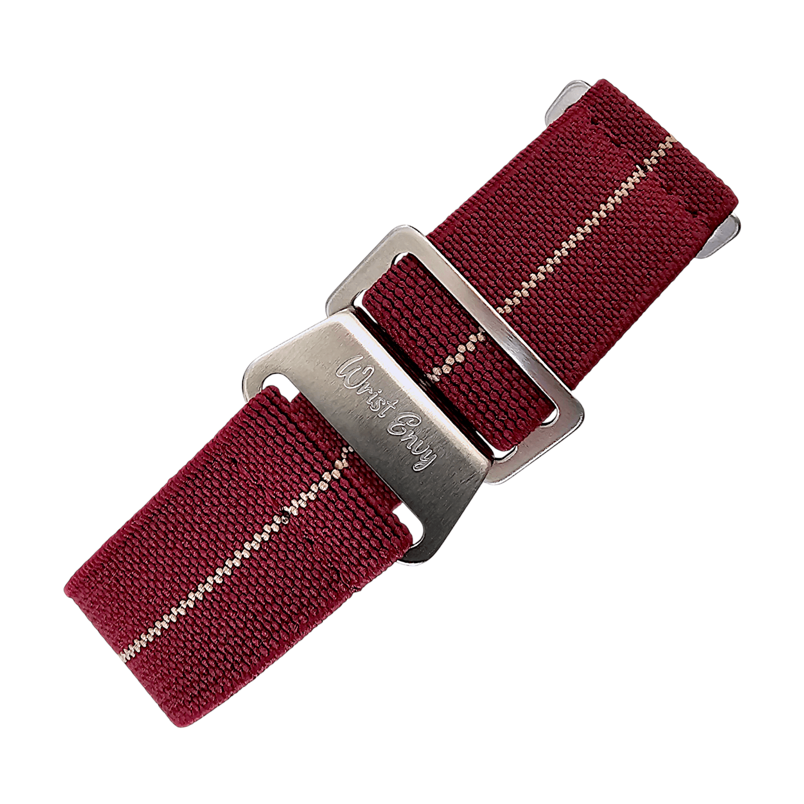 Marine Nationale Watch Strap 20mm 22mm Maroon Khaki Stripe - Wrist Envy