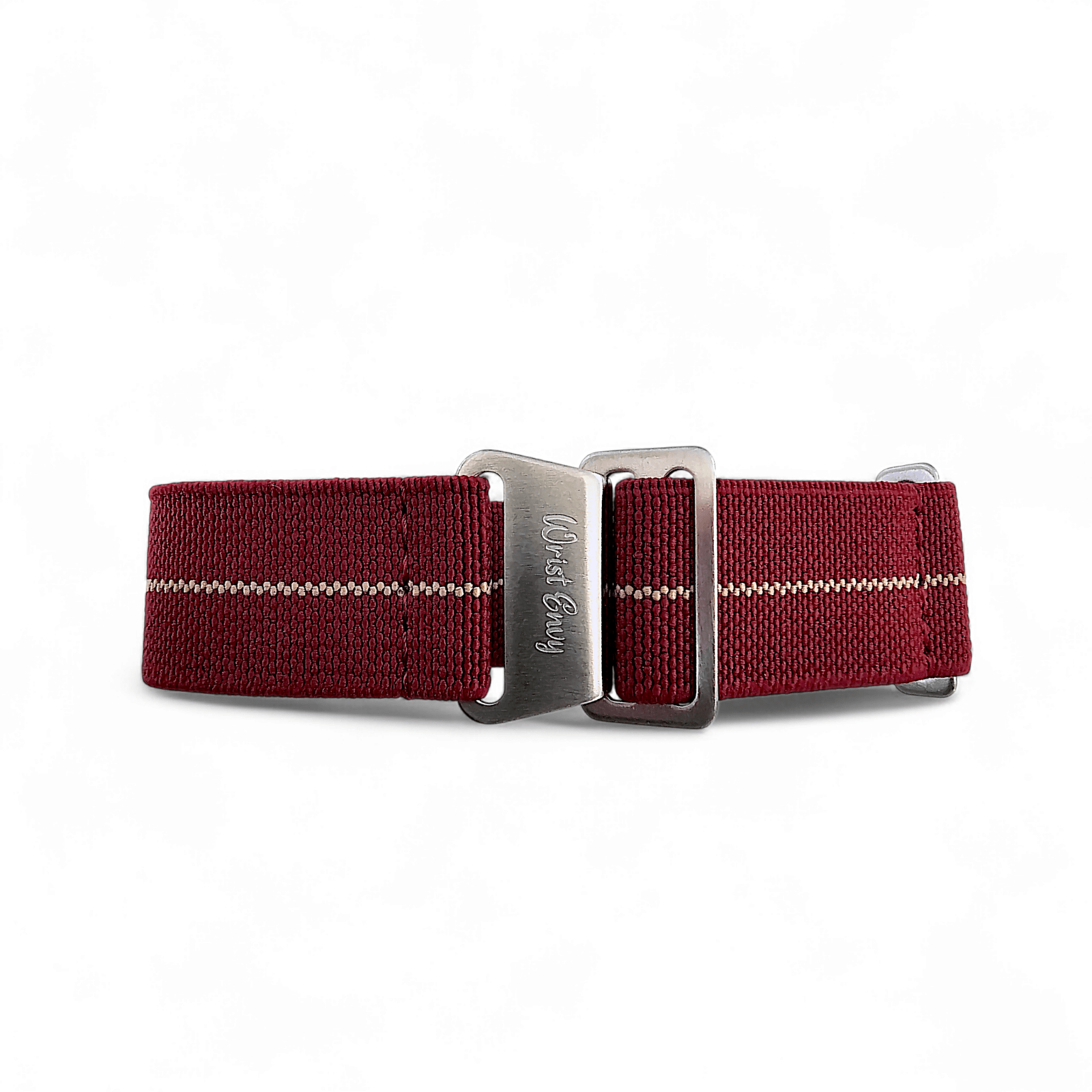 Marine Nationale Watch Strap 20mm 22mm Maroon Khaki Stripe - Wrist Envy