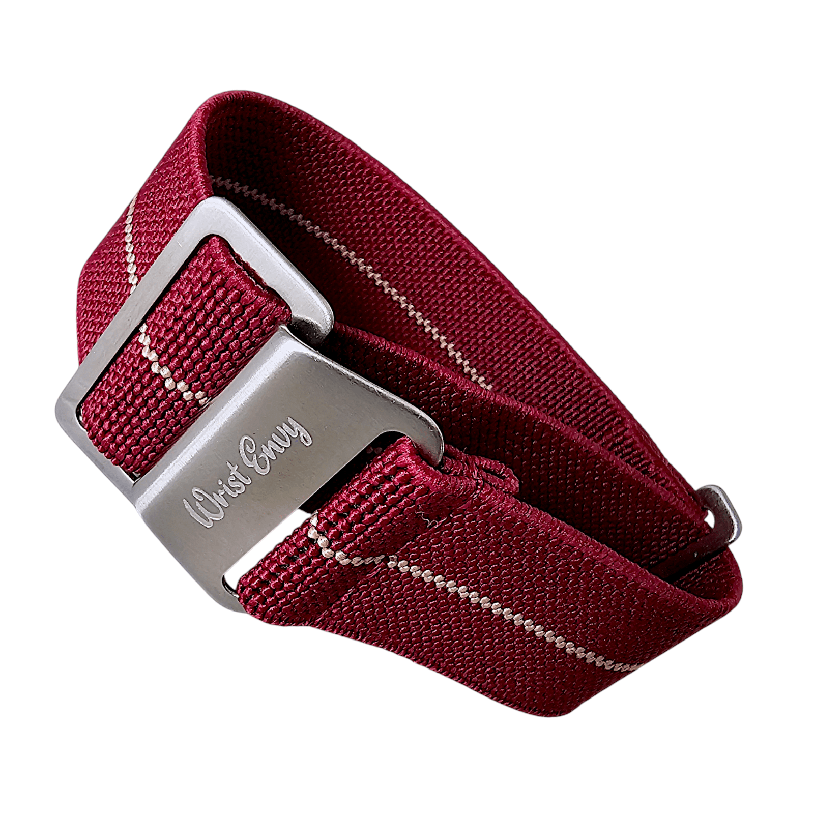 Marine Nationale Watch Strap 20mm 22mm Maroon Khaki Stripe - Wrist Envy