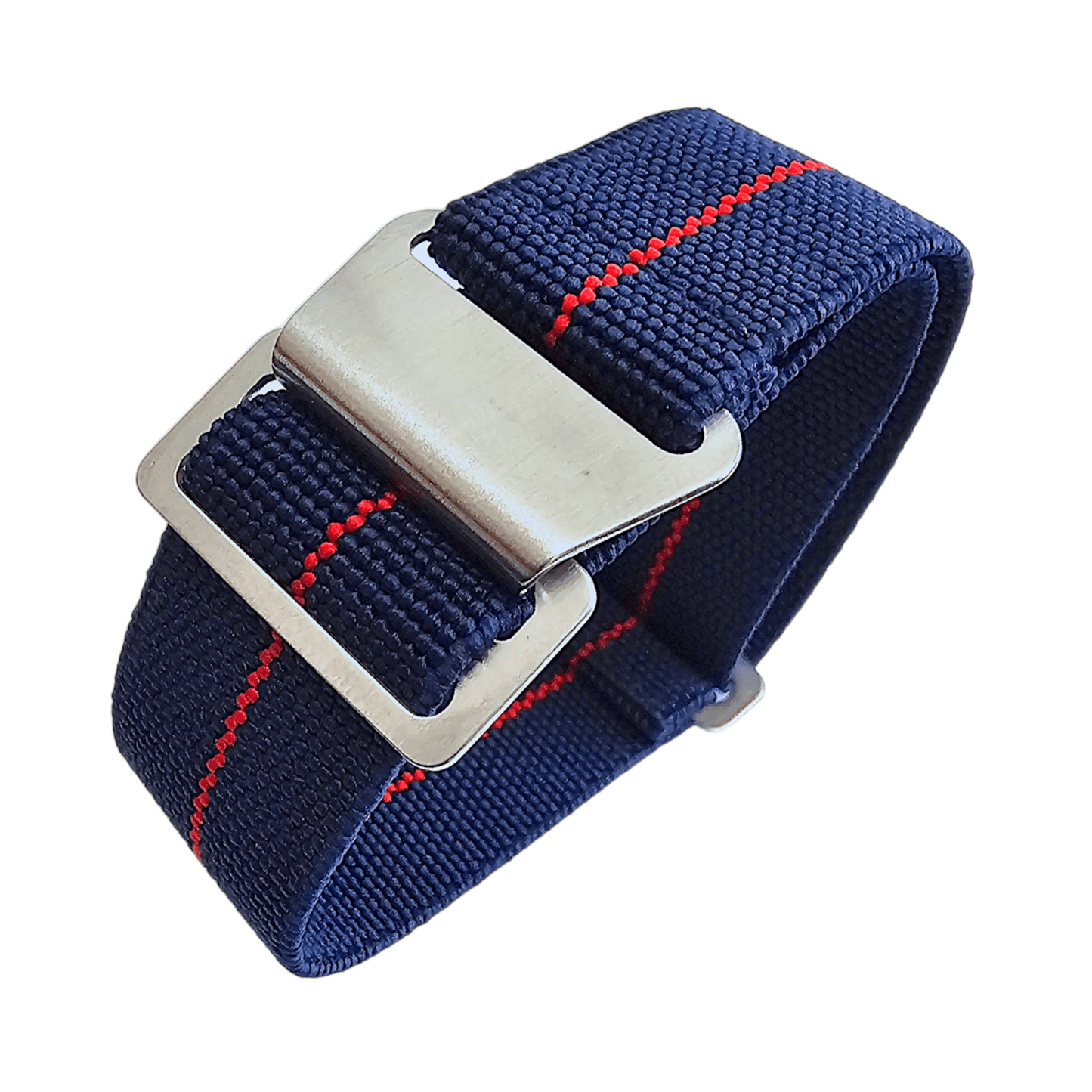Marine Nationale Watch Strap Band Elastic Nylon Parachute 18 20 22 mm Blue Red - Wrist Envy