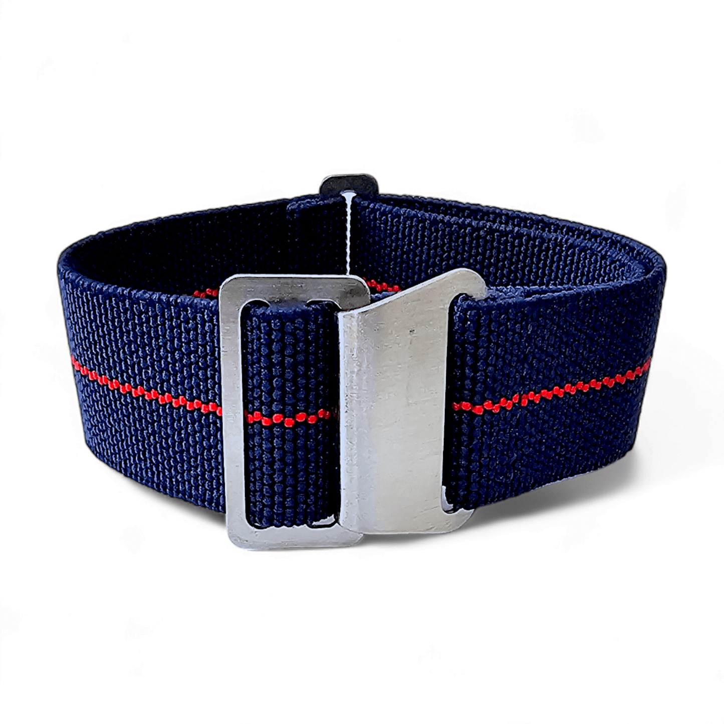 Marine Nationale Watch Strap Band Elastic Nylon Parachute 18 20 22 mm Blue Red - Wrist Envy
