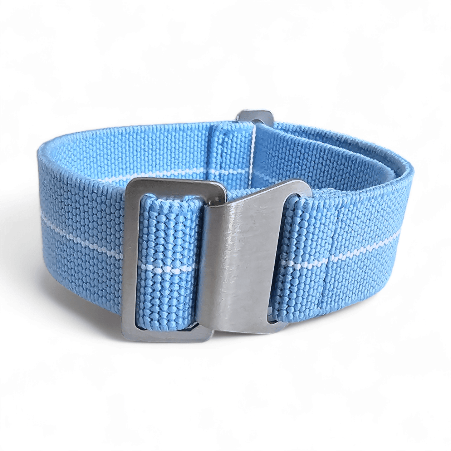 Marine Nationale Watch Strap Band Elastic Nylon Parachute 18mm 20mm 22mm Sky Blue - Wrist Envy