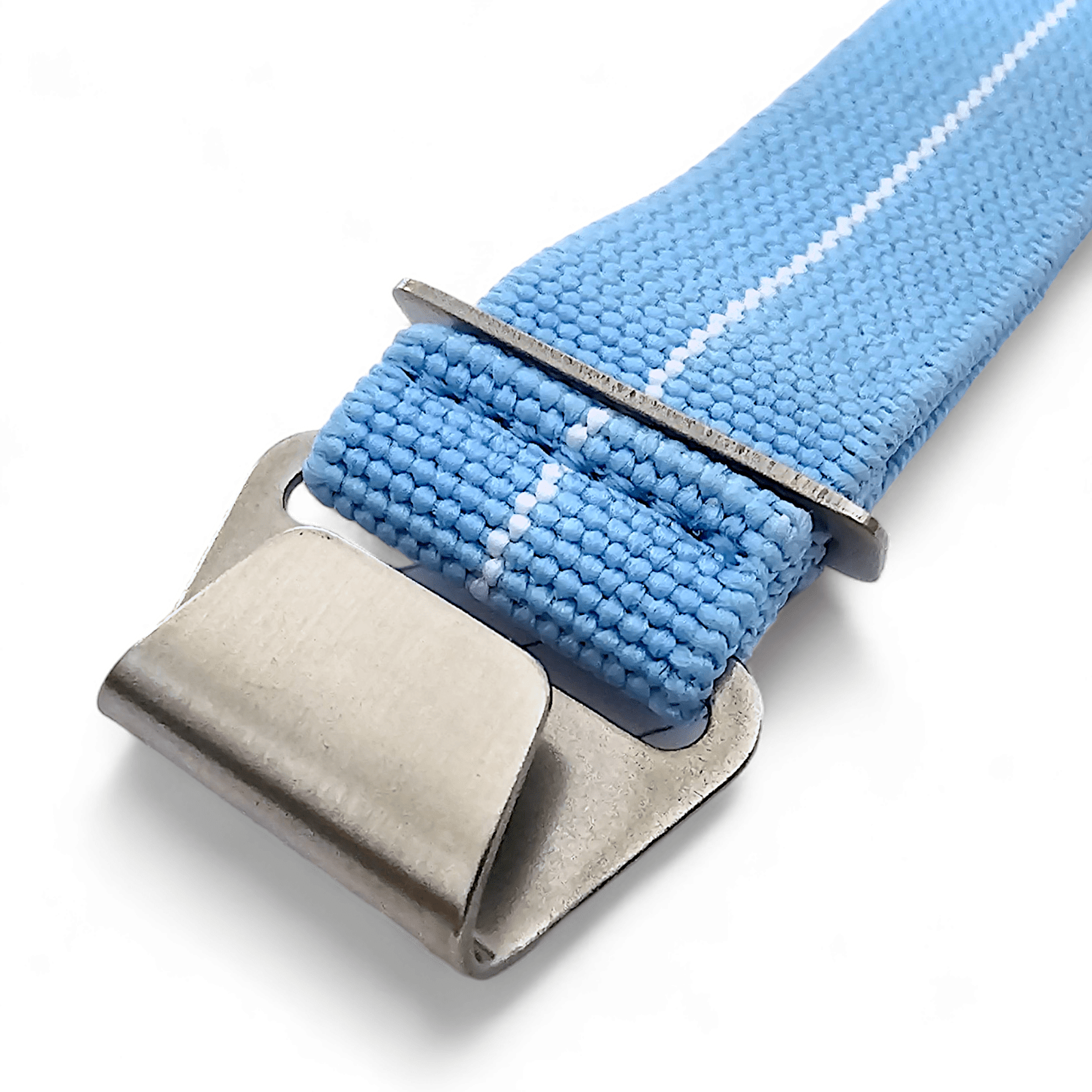 Marine Nationale Watch Strap Band Elastic Nylon Parachute 18mm 20mm 22mm Sky Blue - Wrist Envy