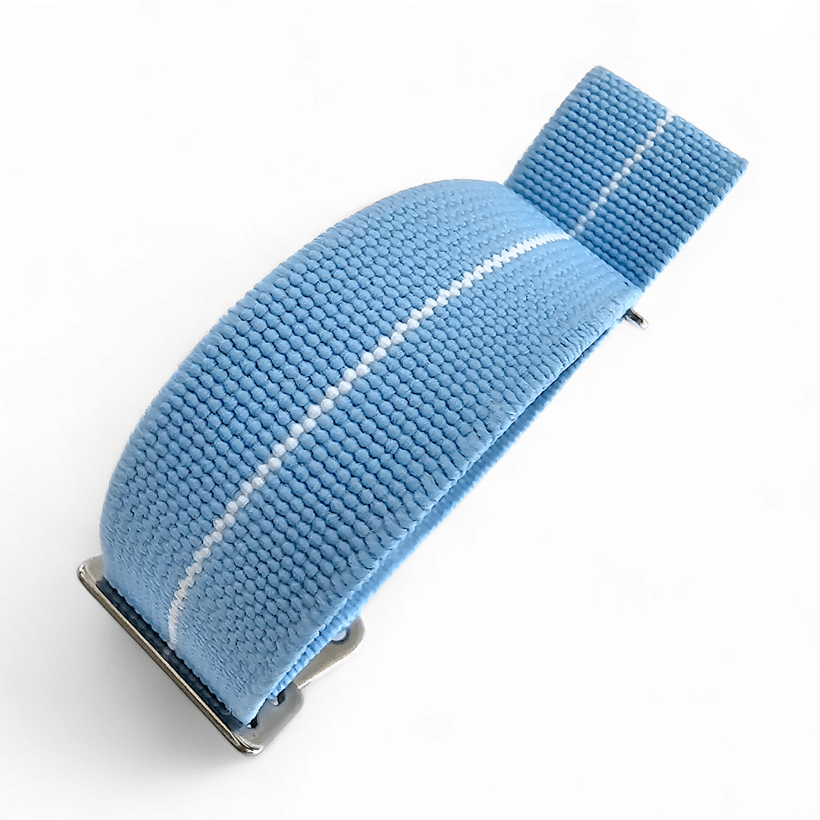Marine Nationale Watch Strap Band Elastic Nylon Parachute 18mm 20mm 22mm Sky Blue - Wrist Envy