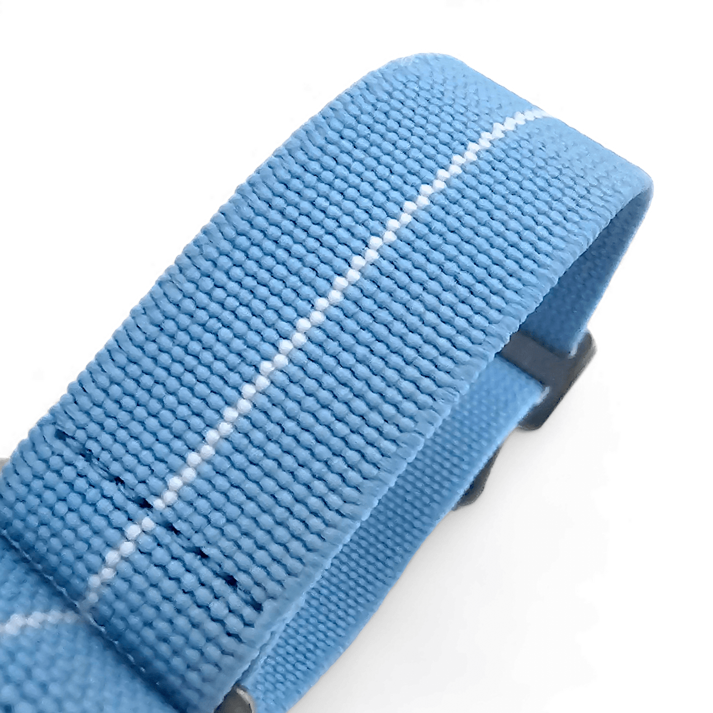 Marine Nationale Watch Strap Band Elastic Nylon Parachute 18mm 20mm 22mm Sky Blue - Wrist Envy