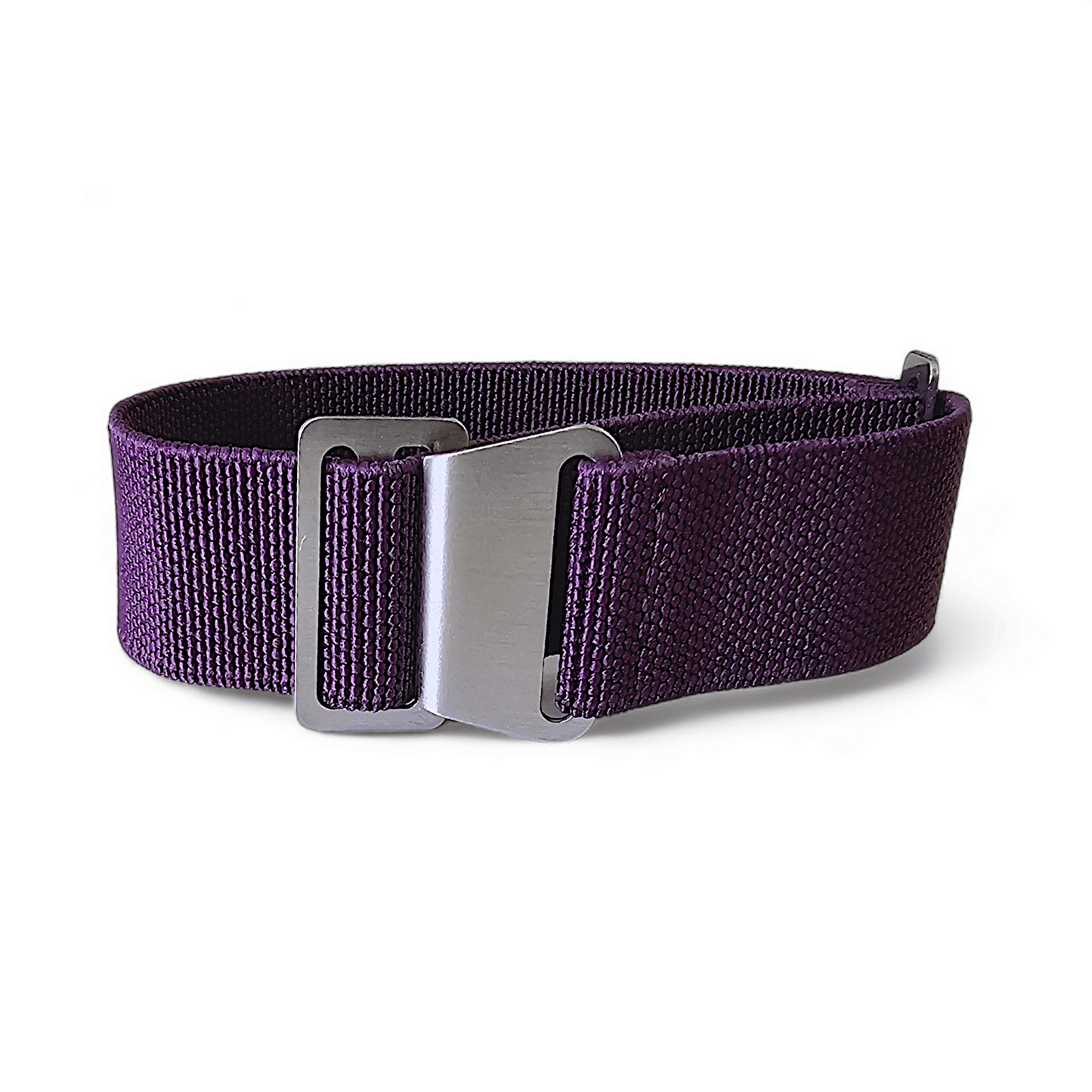 Marine Nationale Watch Strap Elastic Nylon Parachute 18mm 20mm 22mm Purple - Wrist Envy
