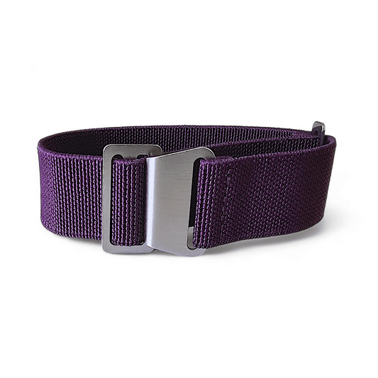 Marine Nationale Watch Strap Elastic Nylon Parachute 18mm 20mm 22mm Purple - Wrist Envy