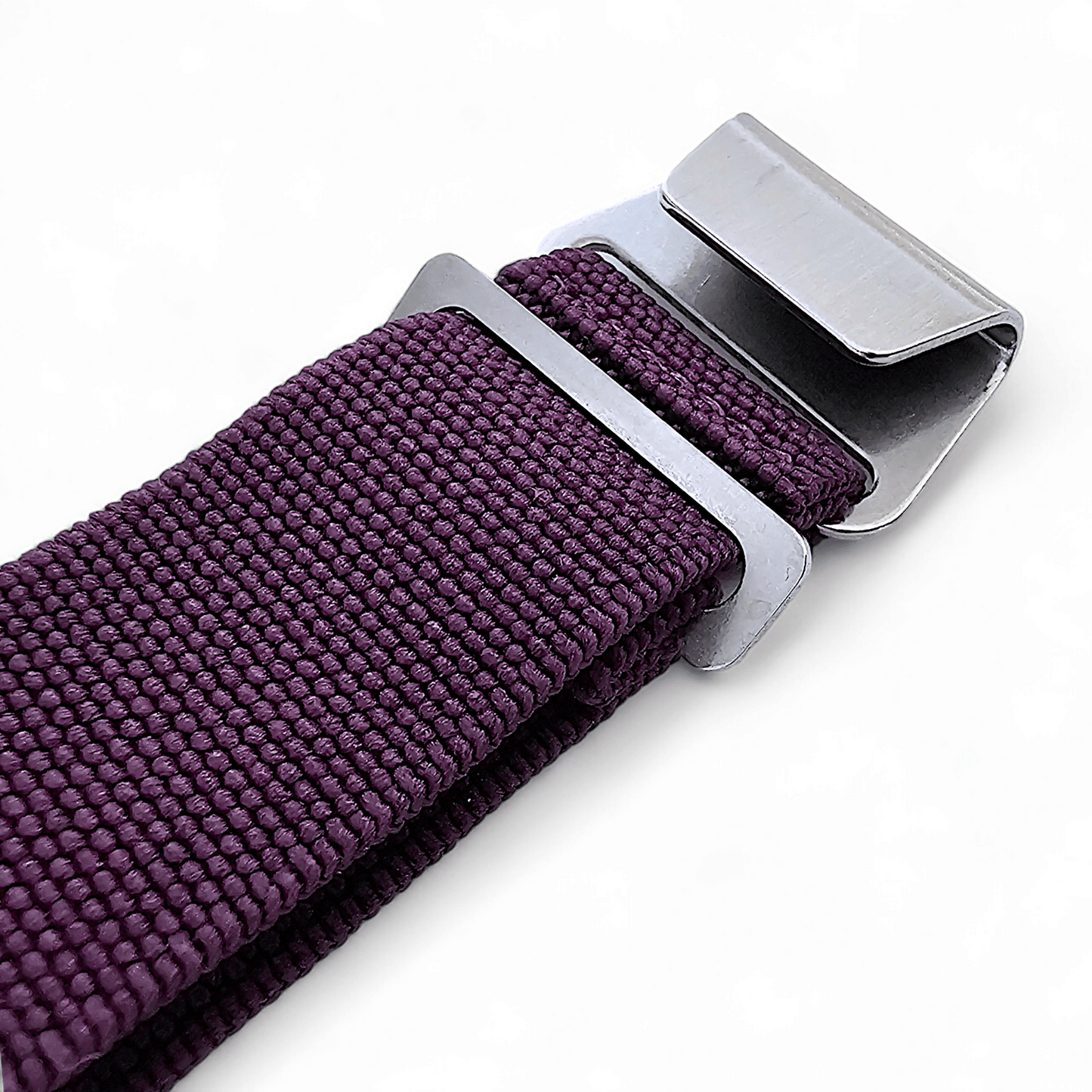 Marine Nationale Watch Strap Elastic Nylon Parachute 18mm 20mm 22mm Purple - Wrist Envy