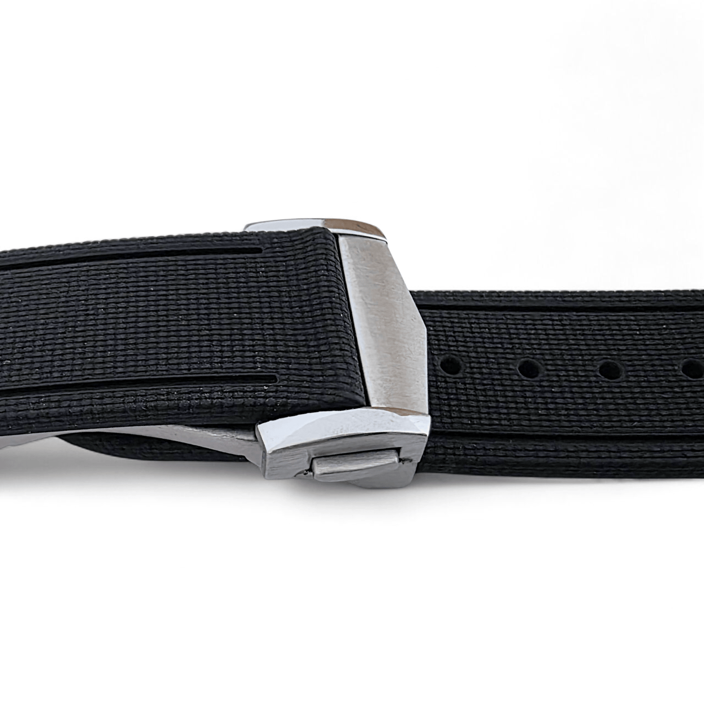 Marine Pro Deploy FKM Rubber Watch Strap 20mm 21mm 22mm Black - Wrist Envy