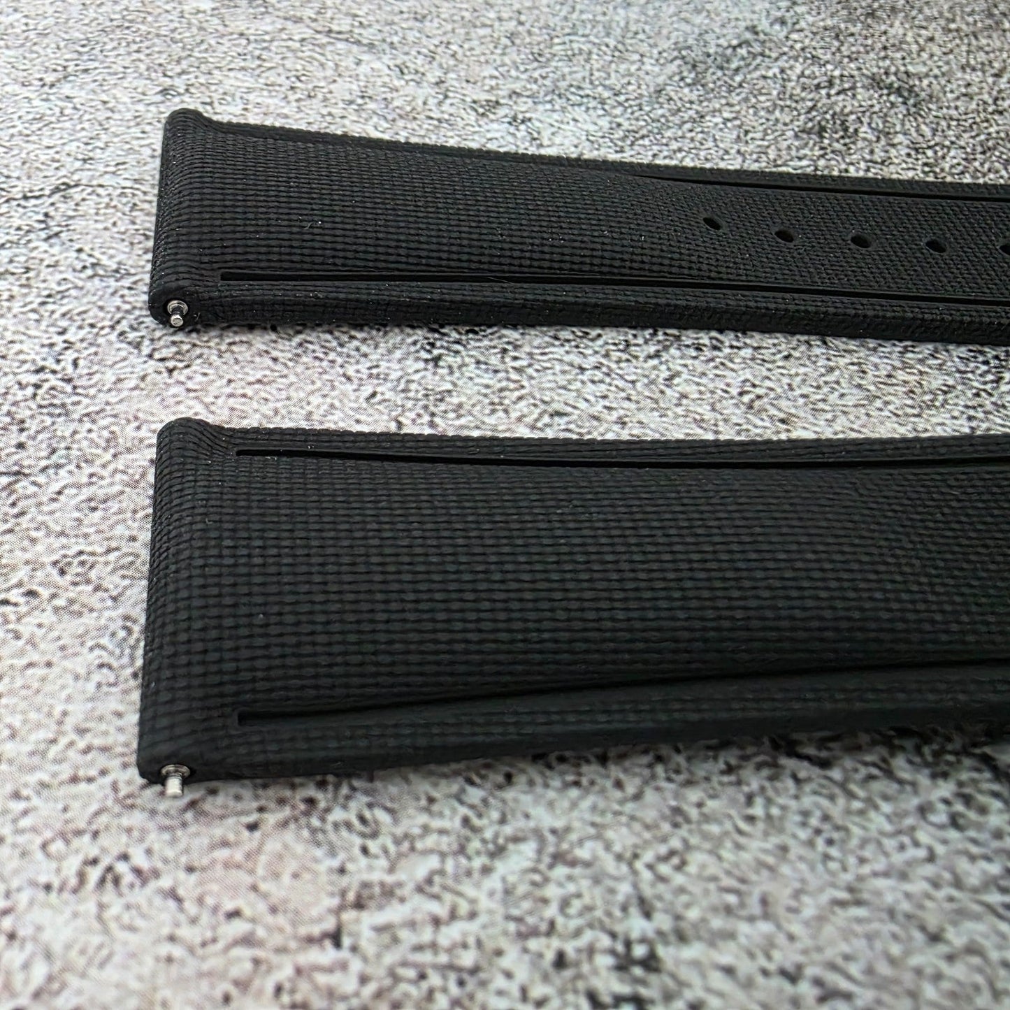 Marine Pro Deploy FKM Rubber Watch Strap 20mm 21mm 22mm Black - Wrist Envy