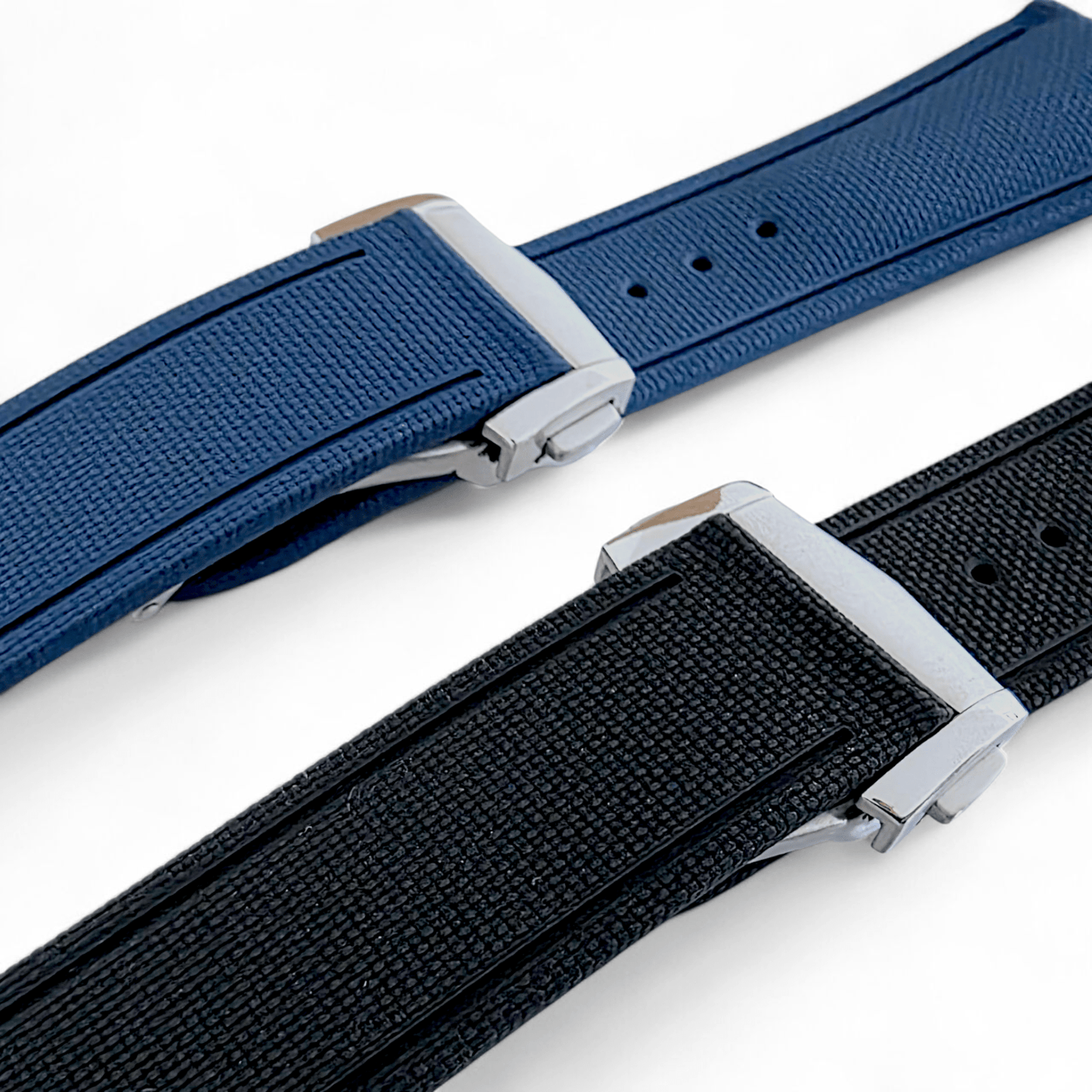 Marine Pro Deploy FKM Rubber Watch Strap 20mm 21mm 22mm Blue - Wrist Envy