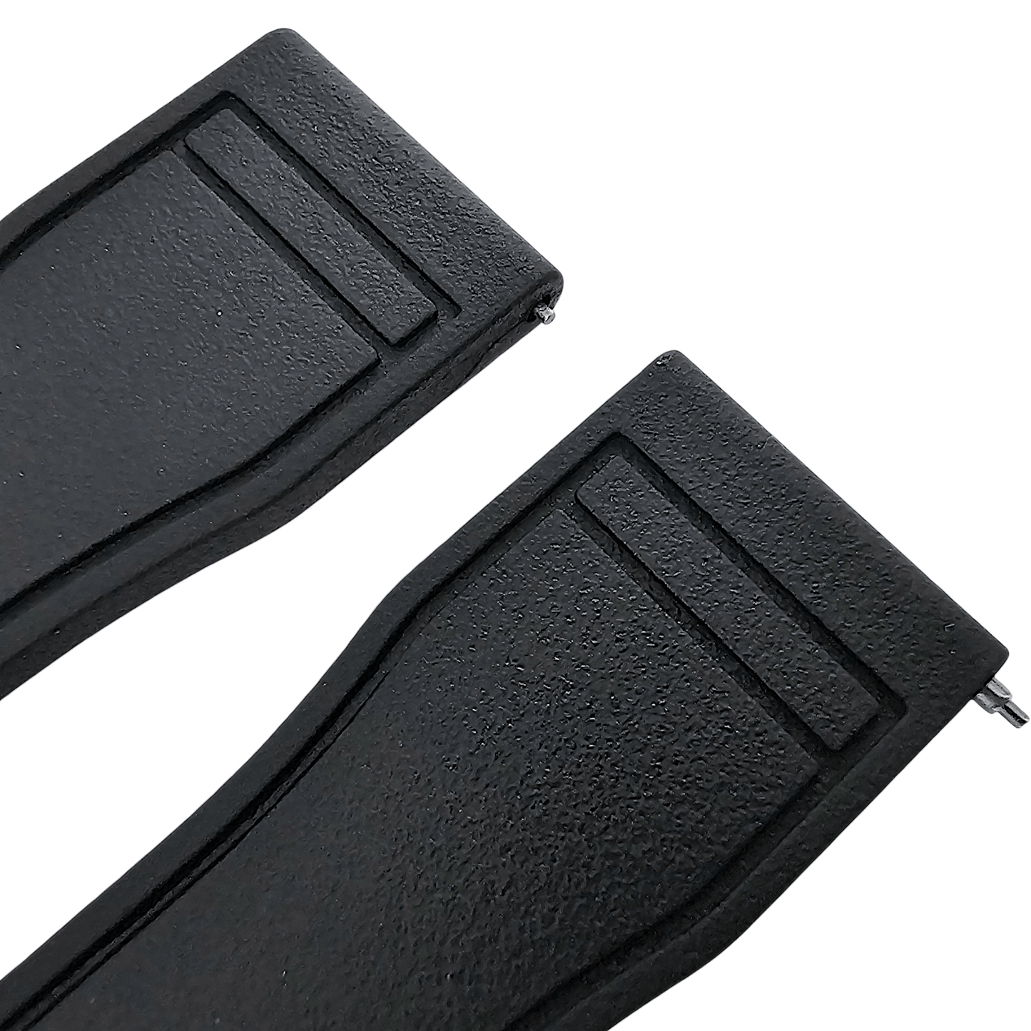 Natural Rubber Pilot Flieger Style Deployment Clasp Watch Strap 20mm 22mm Black - Wrist Envy