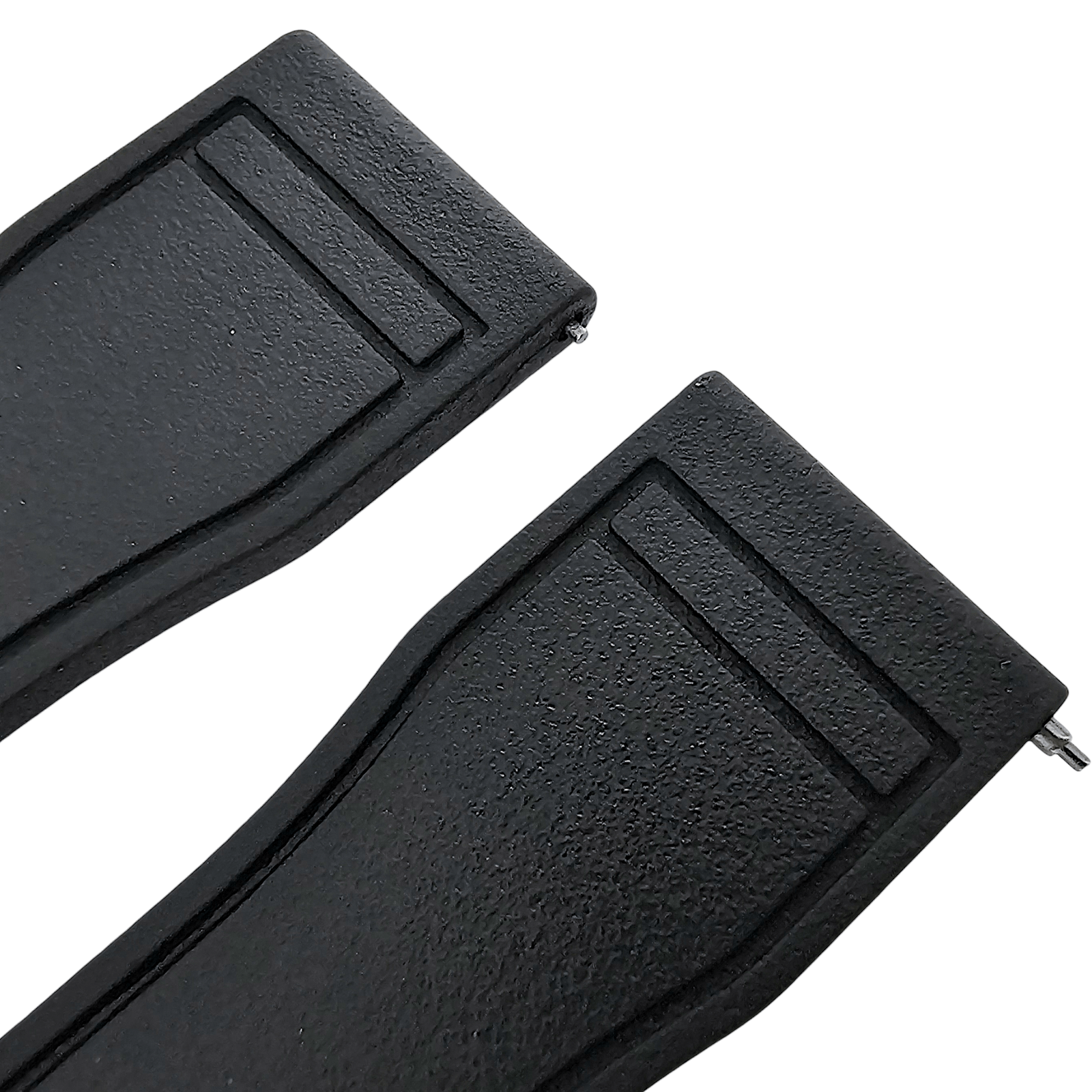 Natural Rubber Pilot Flieger Style Deployment Clasp Watch Strap 20mm 22mm Black - Wrist Envy
