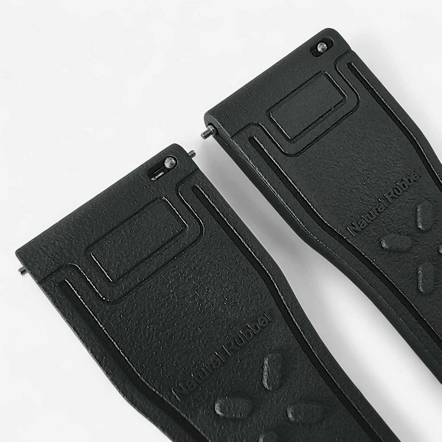 Natural Rubber Pilot Flieger Style Deployment Clasp Watch Strap 20mm 22mm Black - Wrist Envy