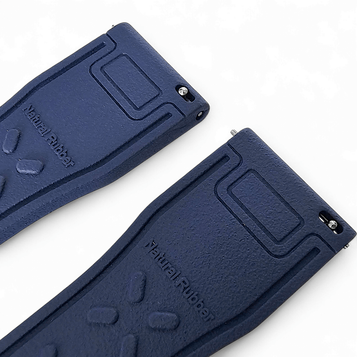 Natural Rubber Pilot Flieger Style Deployment Clasp Watch Strap Band 20mm 21mm 22mm Blue - Wrist Envy