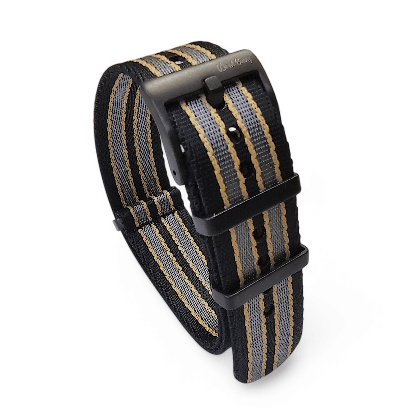 Nylon 1.4mm Thick Military Watch Strap Black Buckle James Bond 007 20mm 22mm - Wrist Envy