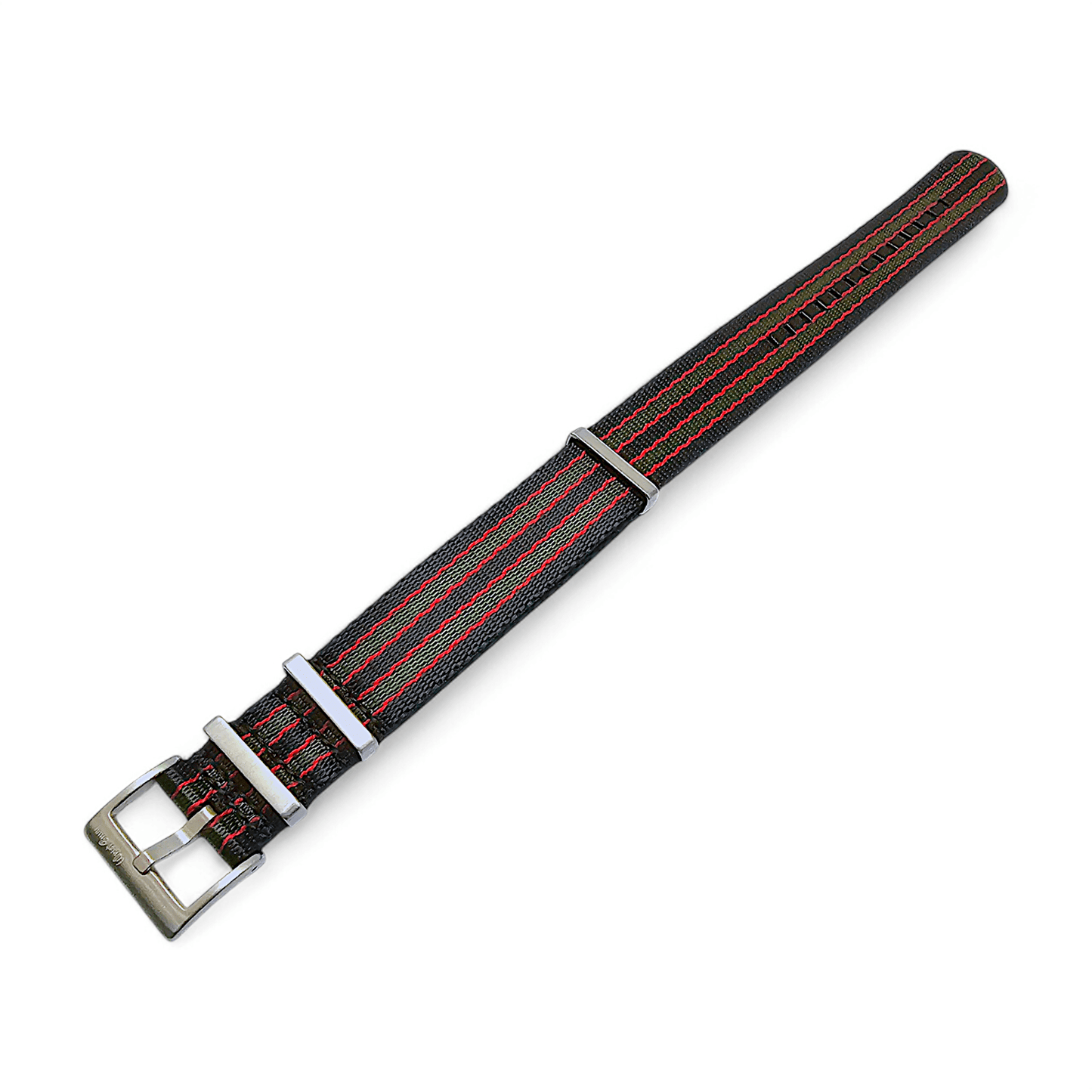 Nylon 1.4mm Thick Military Watch Strap James Bond 007 Black Red Green 20mm 22mm - Wrist Envy