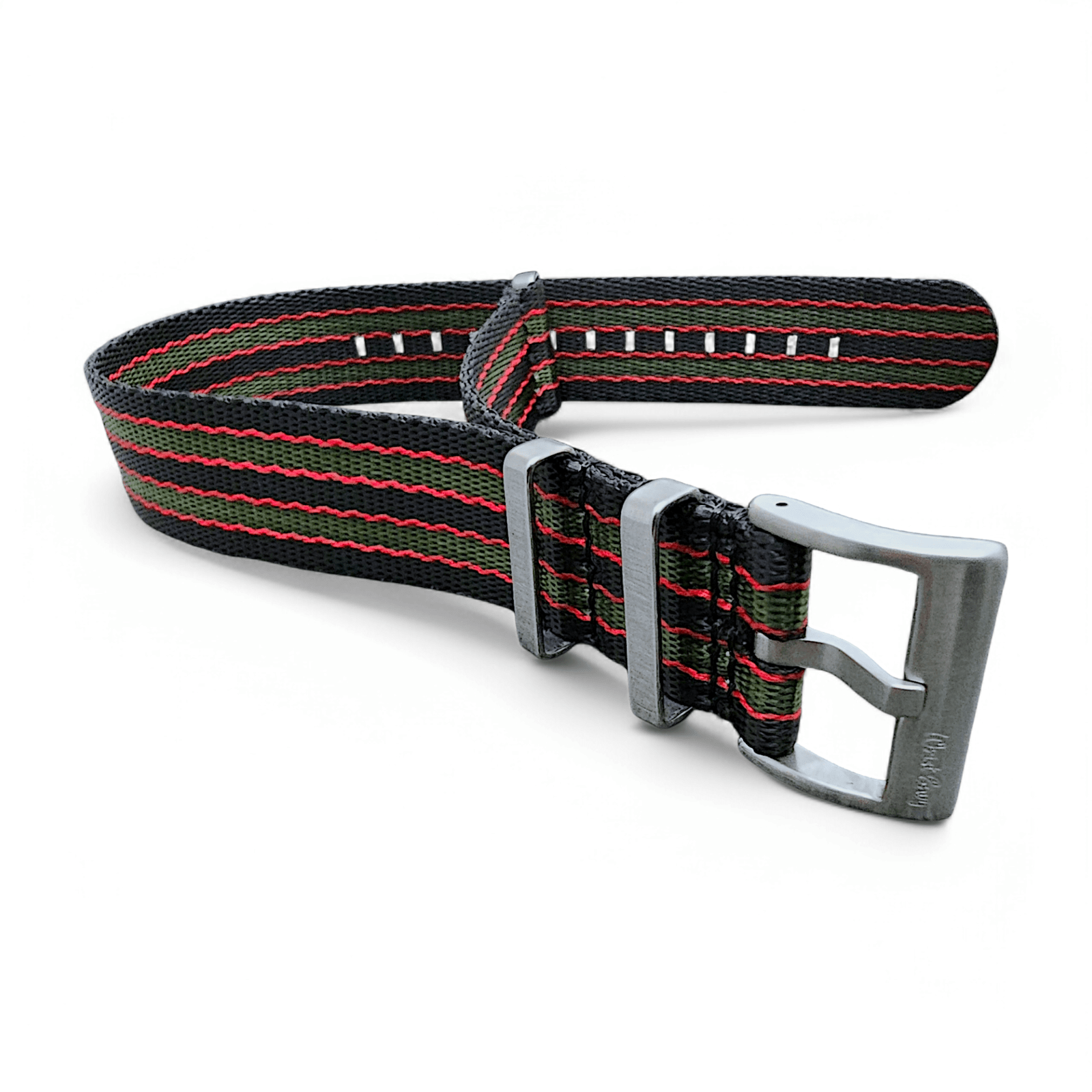 Nylon 1.4mm Thick Military Watch Strap James Bond 007 Black Red Green 20mm 22mm - Wrist Envy