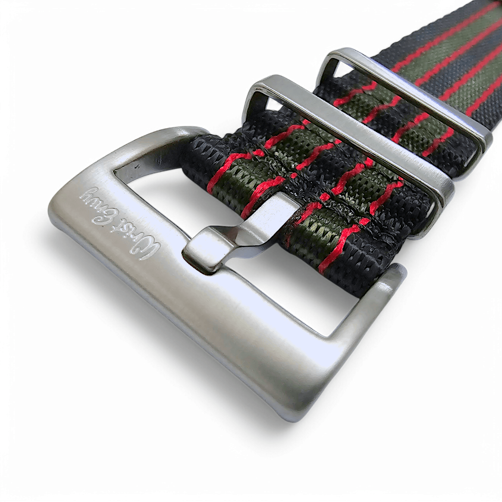 Nylon 1.4mm Thick Military Watch Strap James Bond 007 Black Red Green 20mm 22mm - Wrist Envy