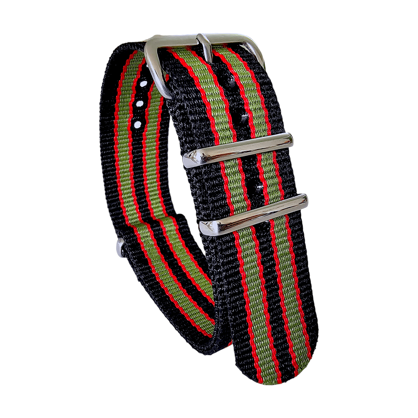 Nylon Military Watch Strap Band Black Red Green James Bond 007 18mm 20mm 22mm - Wrist Envy