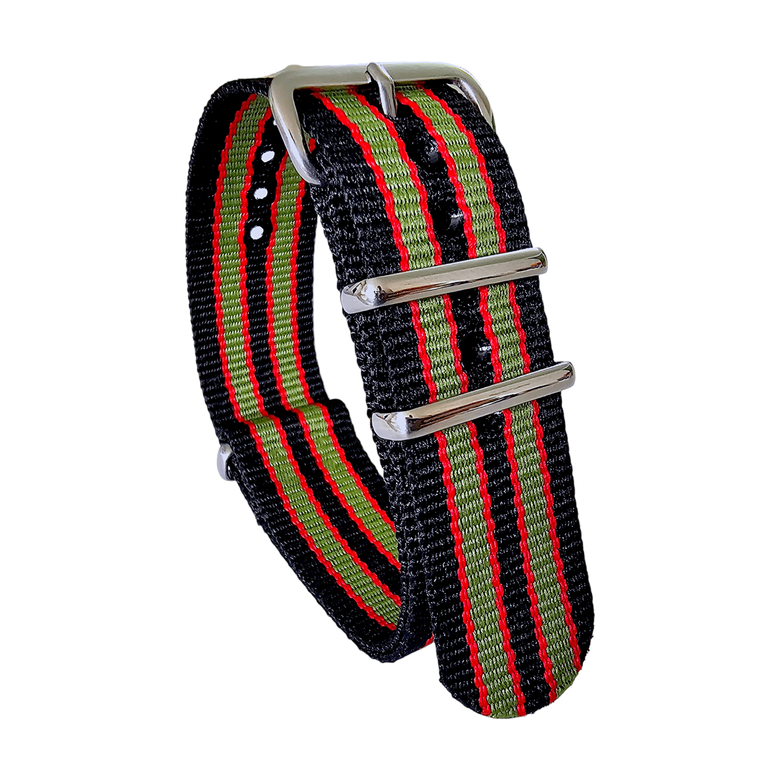 Nylon Military Watch Strap Band Black Red Green James Bond 007 18mm 20mm 22mm - Wrist Envy