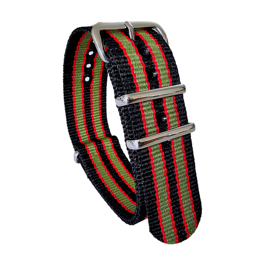 Nylon Military Watch Strap Band Black Red Green James Bond 007 18mm 20mm 22mm - Wrist Envy